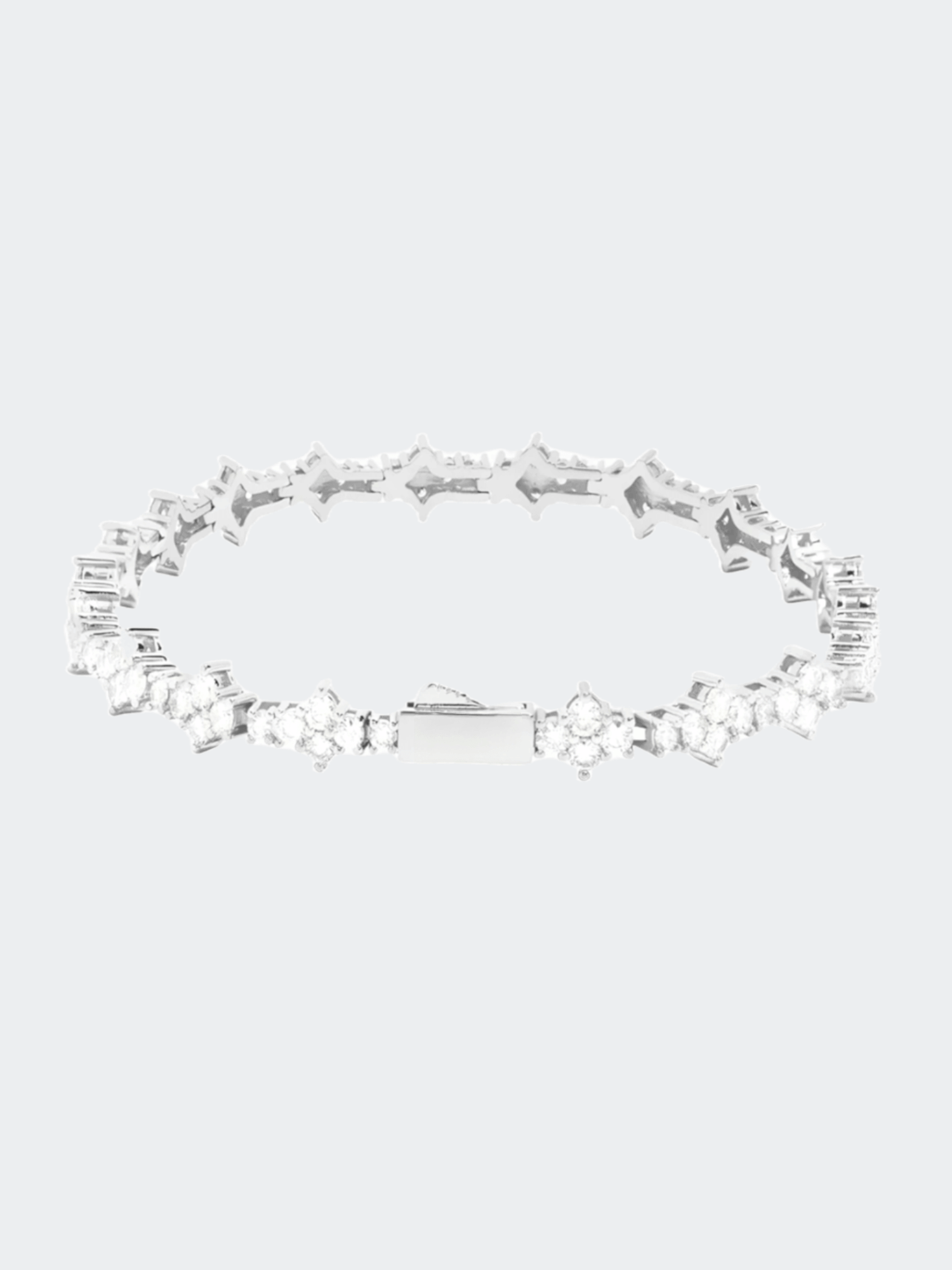 Zilveren honeycomb armband uit de Armbanden Collectie met sprankelende stenen en een elegante sluiting.