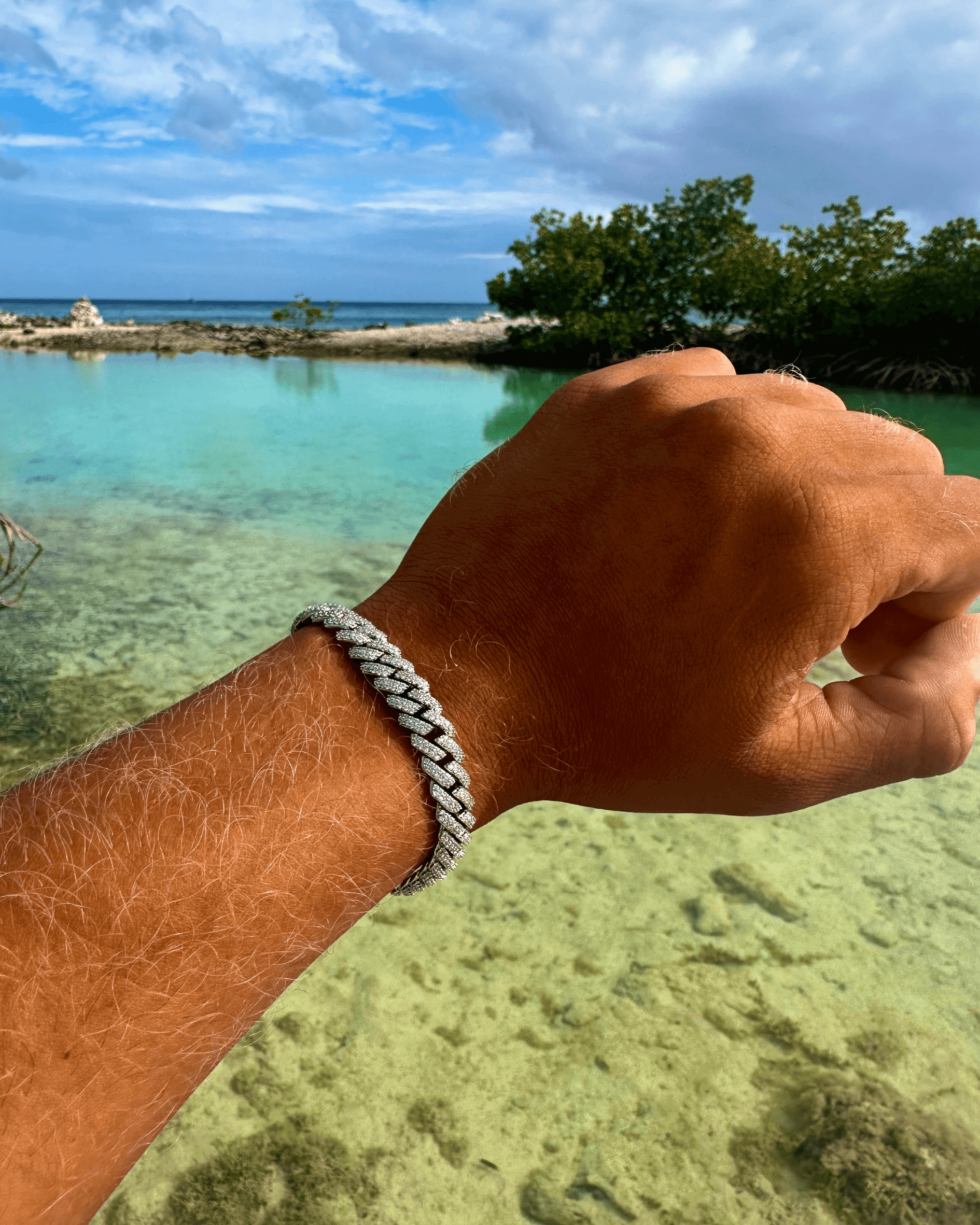 Elegante armband gedragen aan de pols, onderdeel van de Carpe Ice collectie - alle producten.