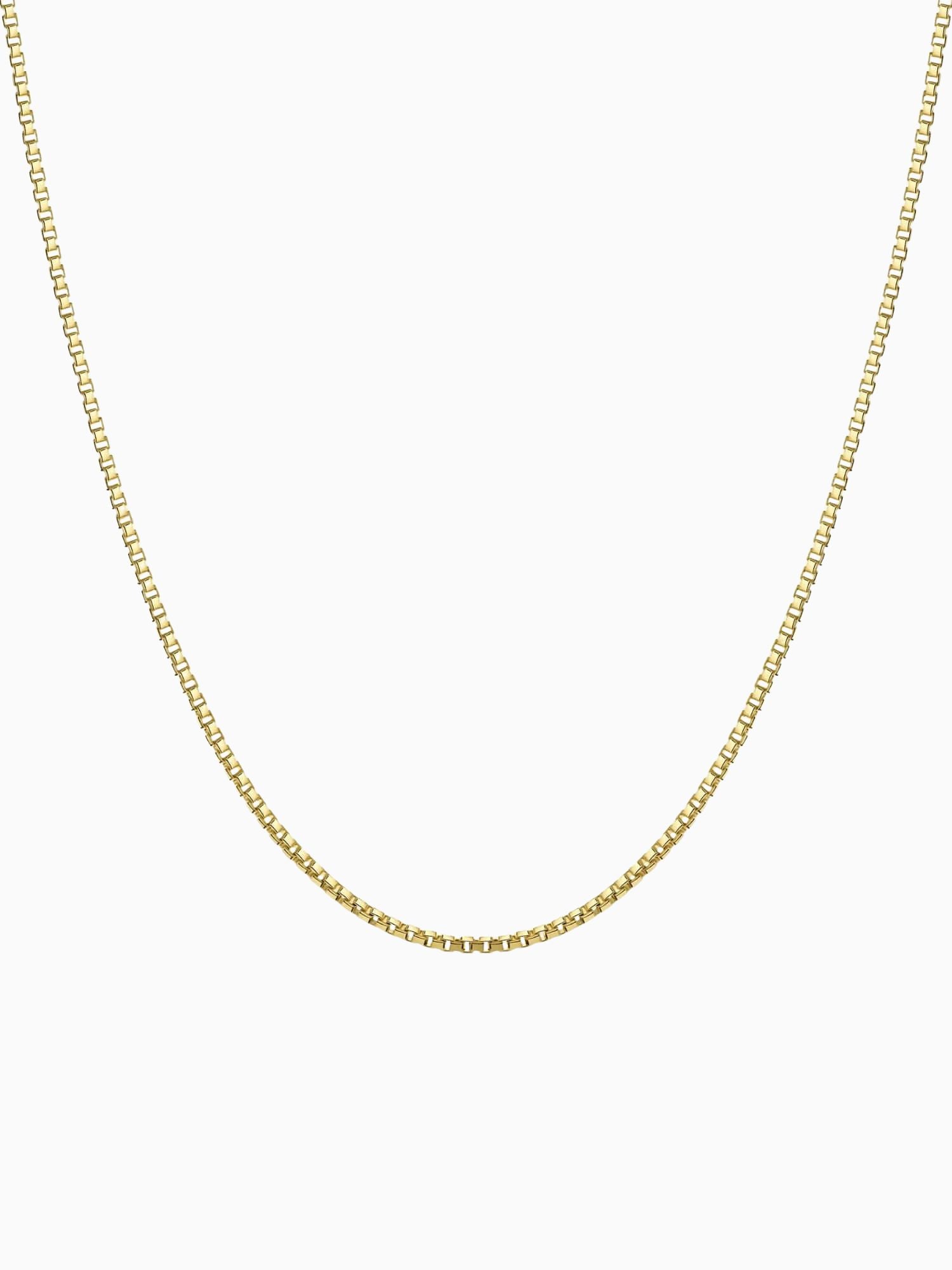 Box Ketting Goud RVS (2mm & 3mm) gouden box chain ketting van roestvrij staal met vierkante schakels, strak en tijdloos design