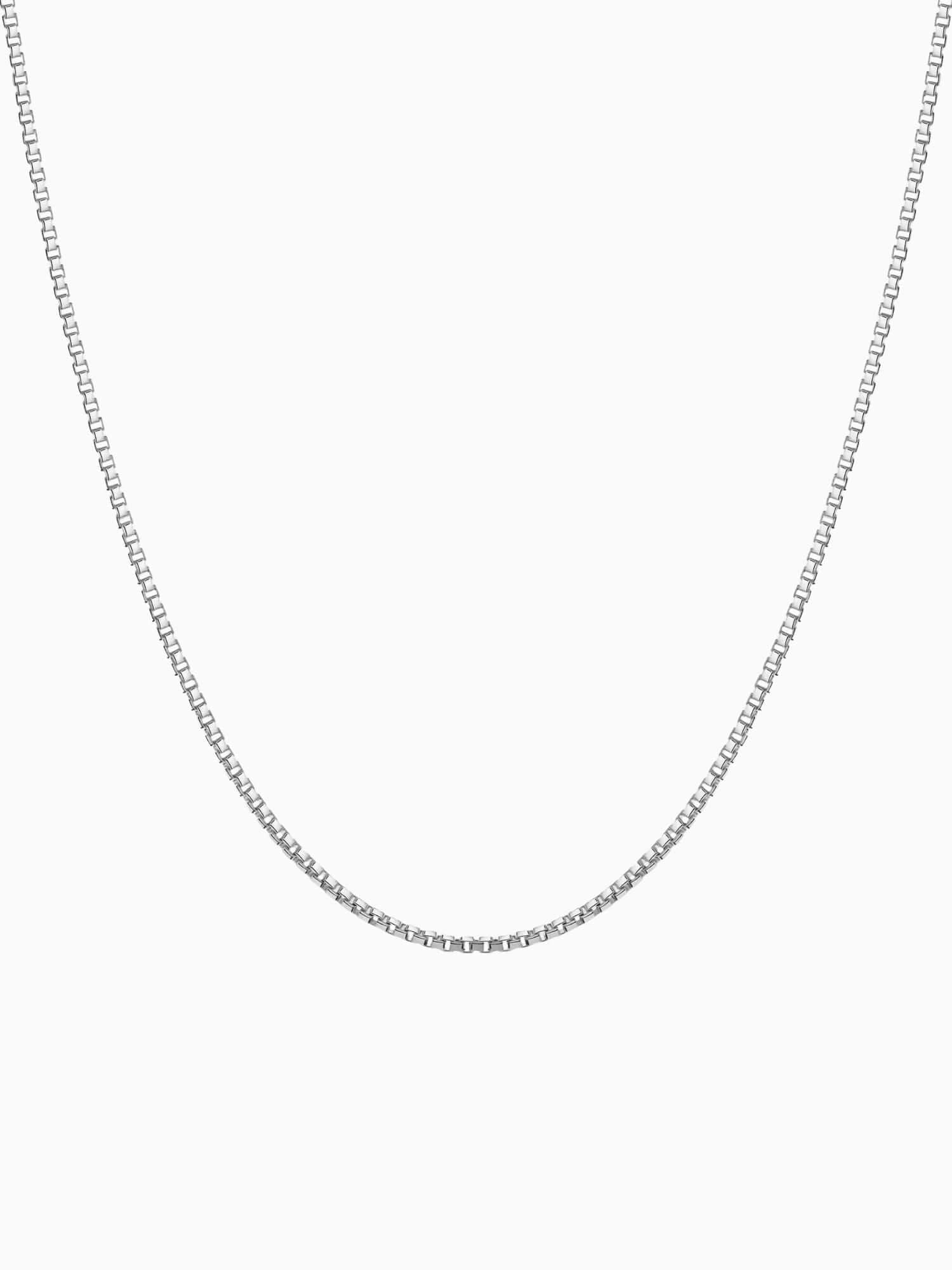 Box Ketting Zilver RVS (2mm & 3mm) zilveren RVS box chain ketting met vierkante schakels, strak modern design