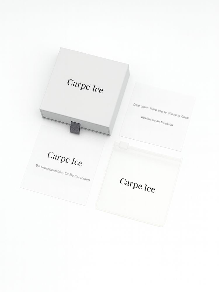 foto met de doosje en zakjes met de kaart van Carpe Ice