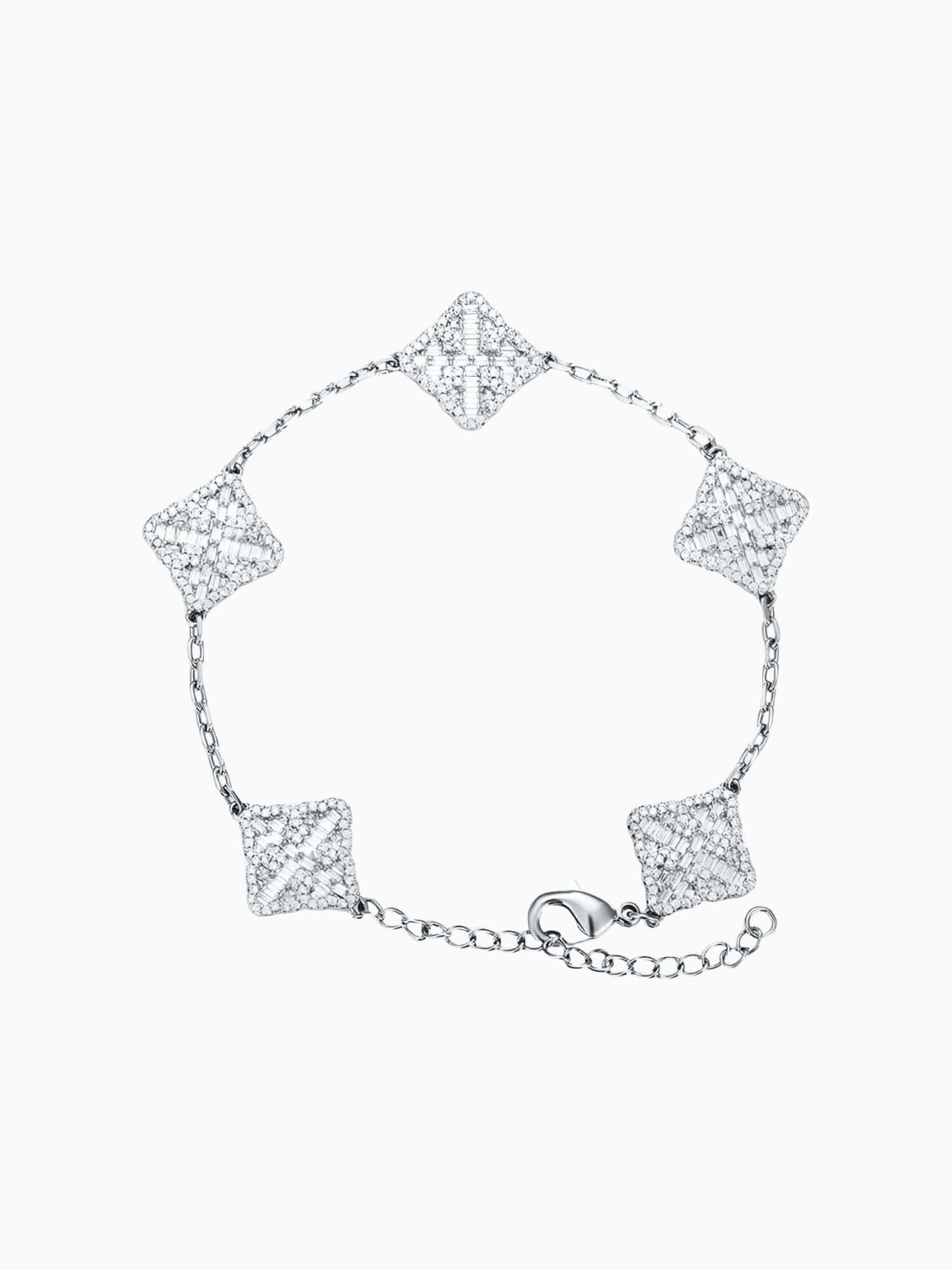 Bracciale Clover in argento ICED OUT con finitura scintillante di Carpe Ice.