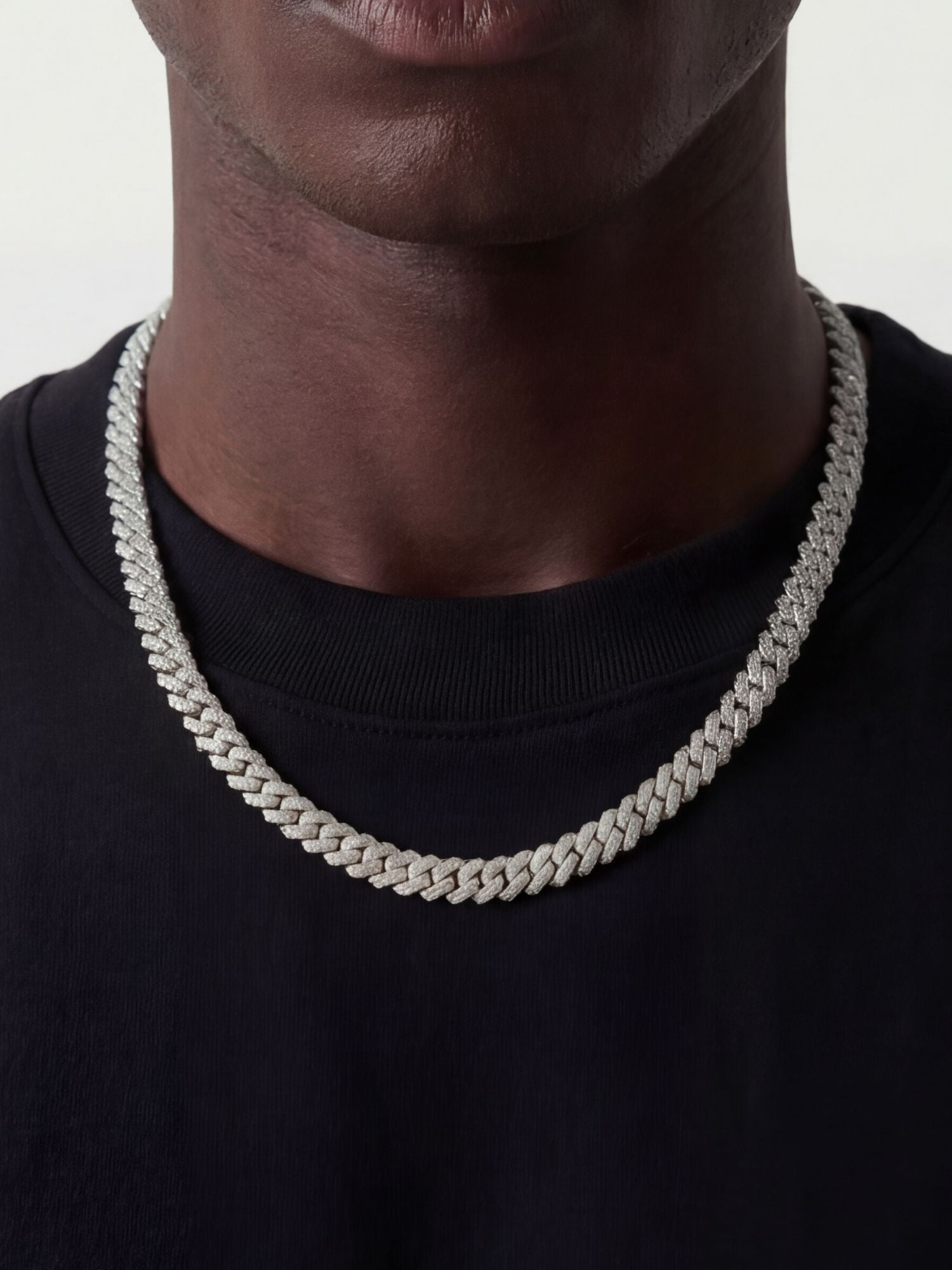 Cuban link ketting zilver ICED OUT, 6MM,8MM & 10MM, glanzend sieraad met VVS CZ gesimuleerde stenen