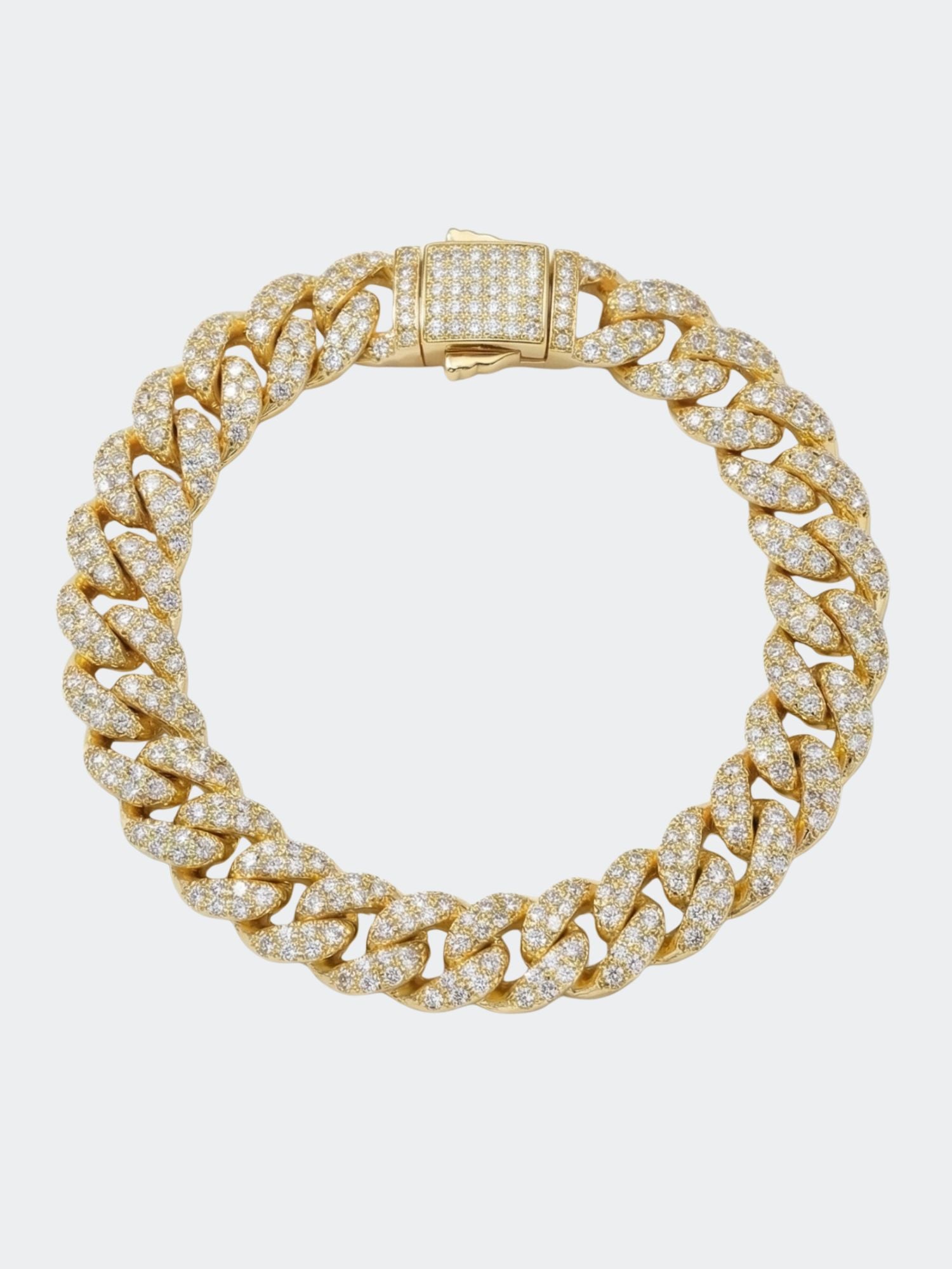 Cuban Link Armband Goud ICED OUT 6MM en 8MM