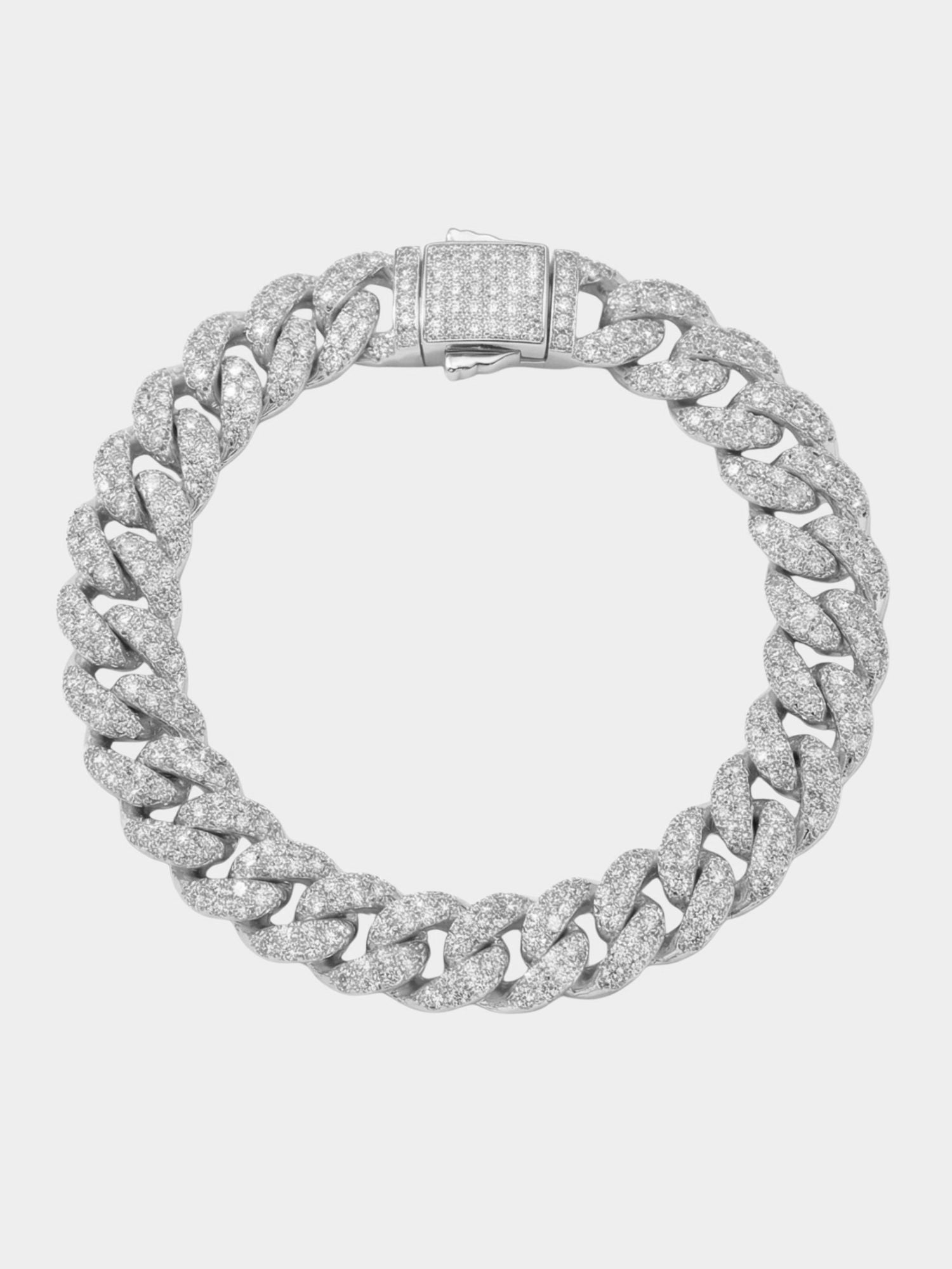 Cuban Link Armband Zilver ICED OUT 6MM en 8MM