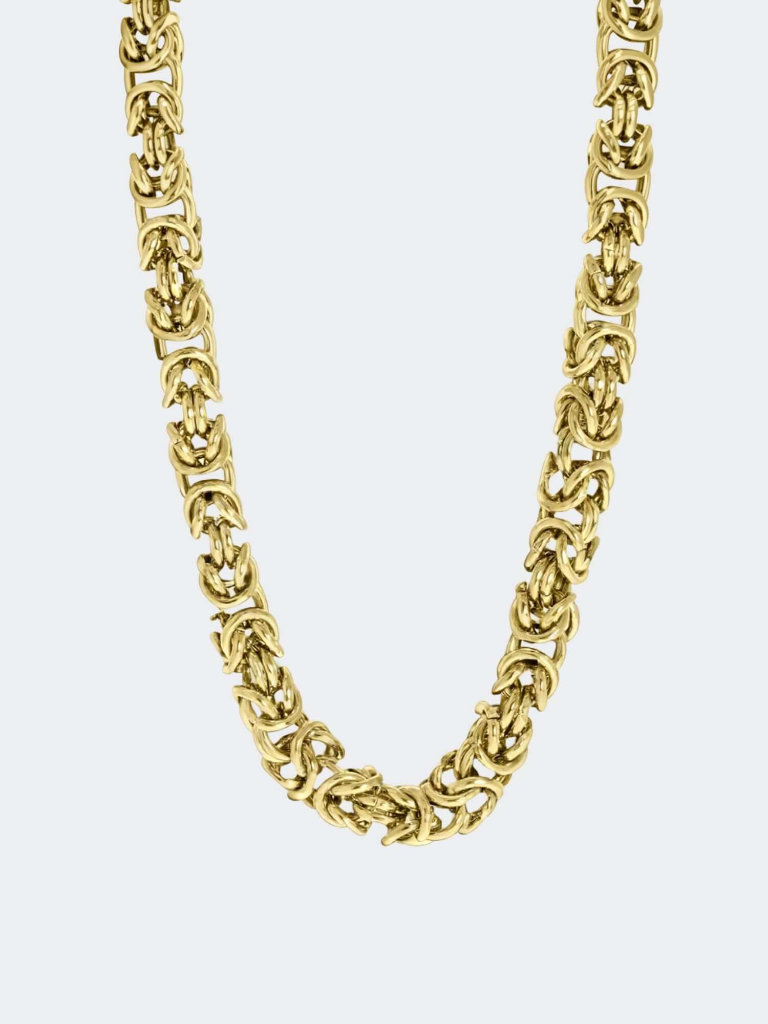 Gouden Byzantijnse Konings Ketting 6MM van Carpe Ice met iconisch vlechtpatroon en moderne luxe uitstraling.