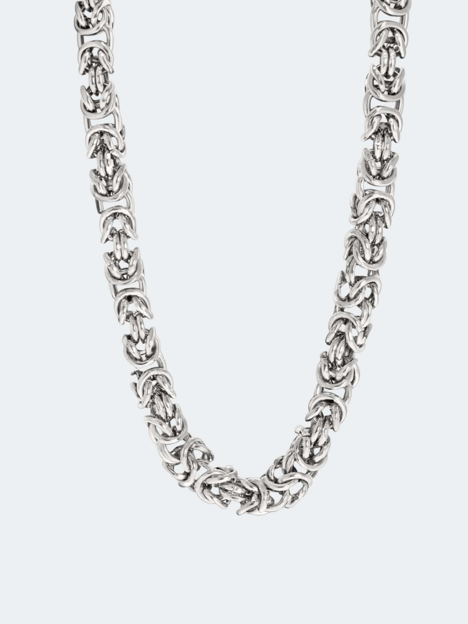 Zilveren Byzantijnse Konings Ketting 6MM van sterling zilver met handgemaakt vlechtpatroon.