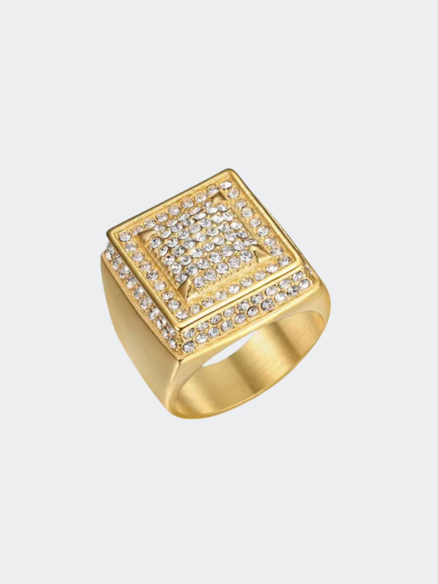 ICED OUT Ice Blox Ring Goud