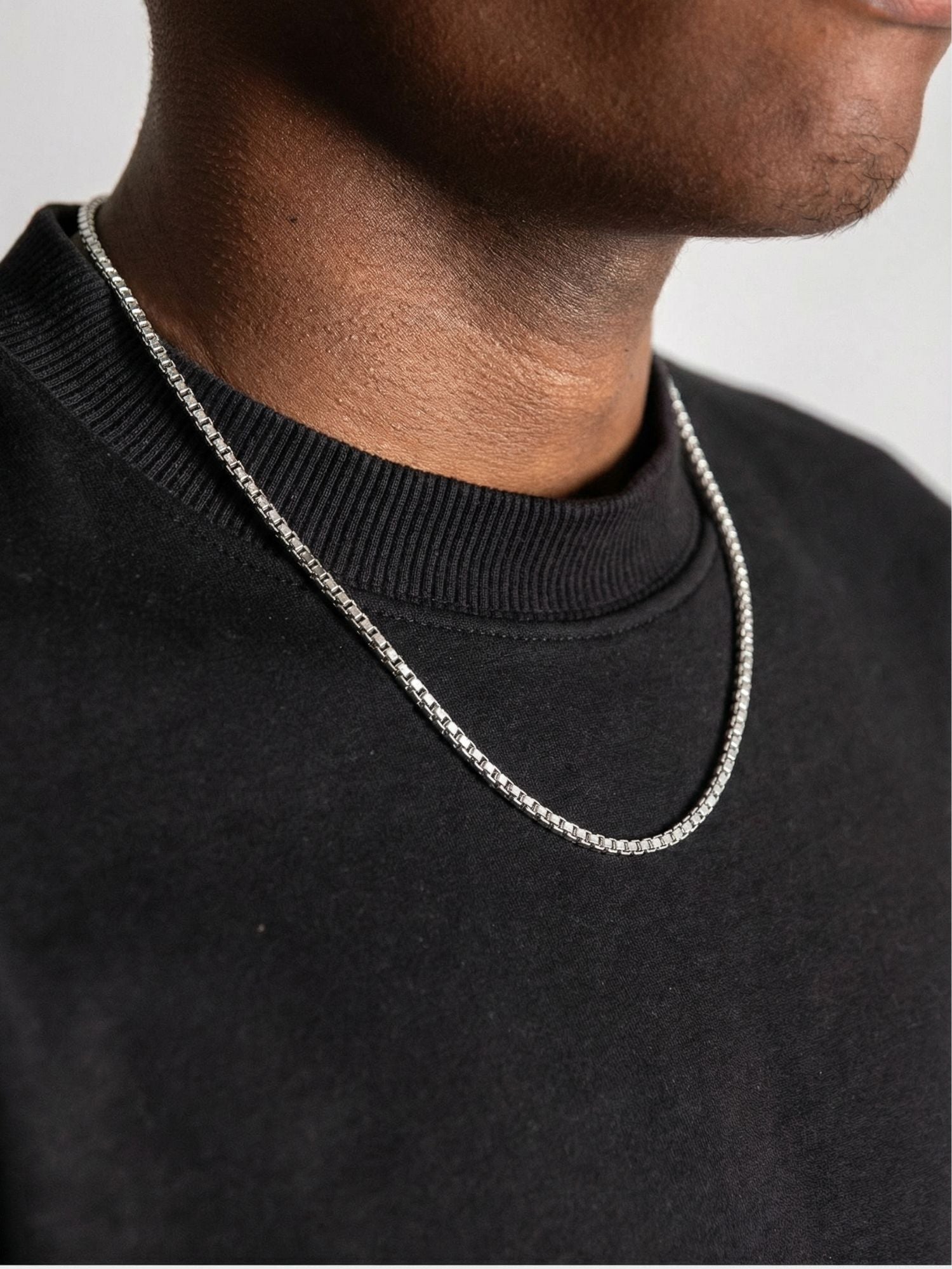 Collana a scatola in argento 2MM e 3MM