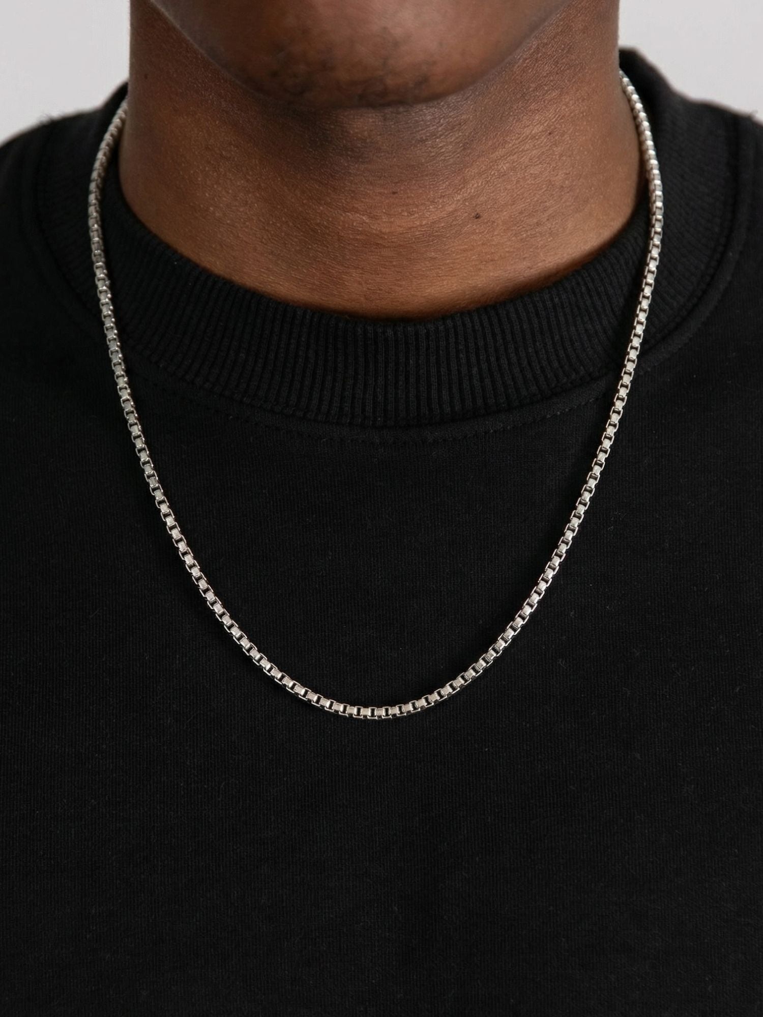 Collana a scatola in argento 2MM e 3MM