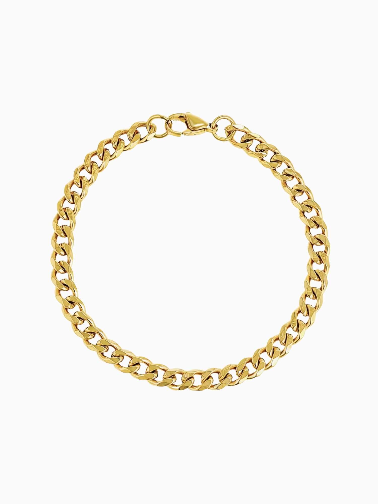 Cuban Armband 18K Goud Verguld (5mm) 925 sterling zilver Cuban schakel armband met duurzame goudlaag en sluiting