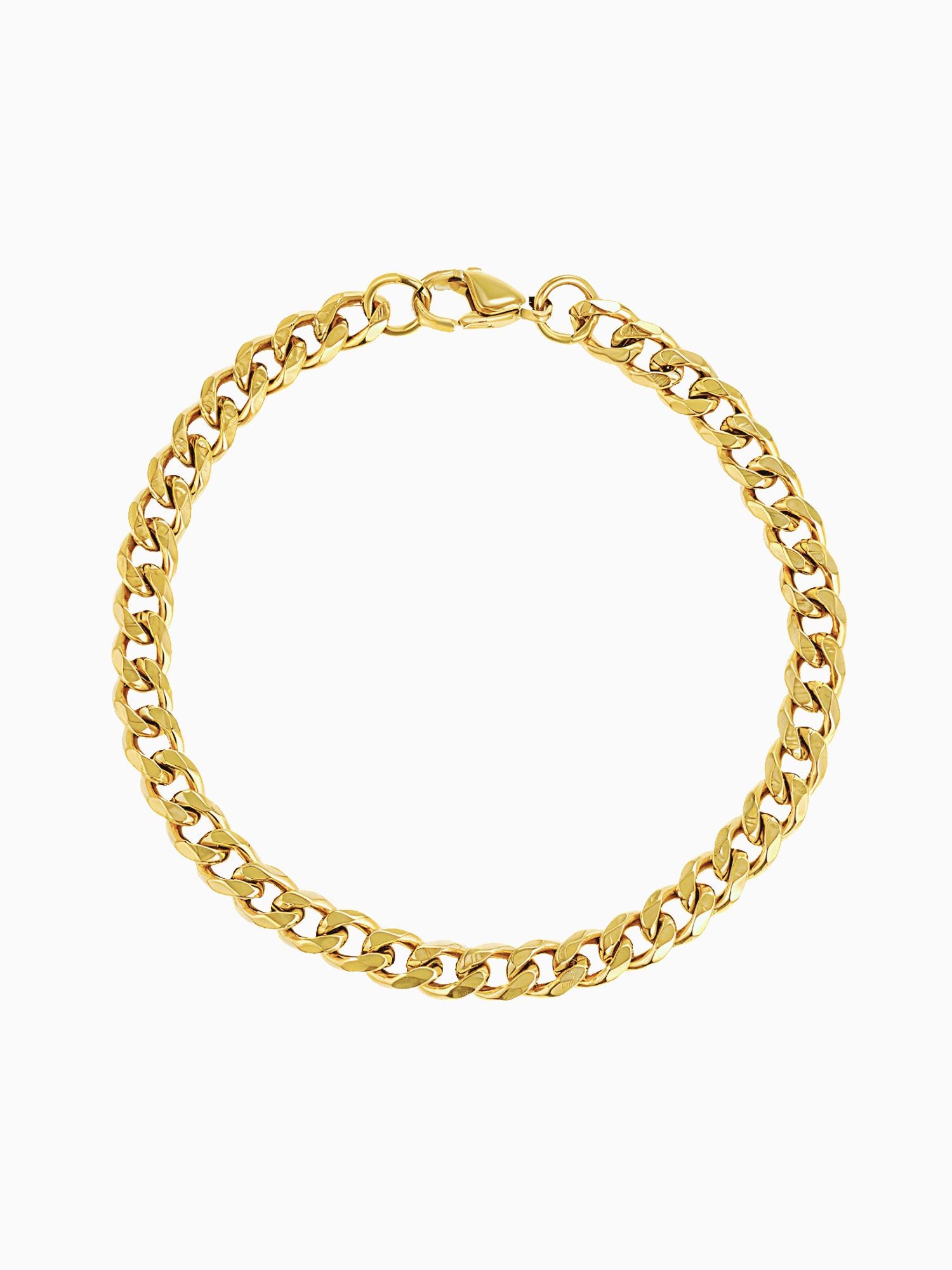 Cuban Armband Goud RVS (3mm, 5mm & 7mm) gouden Cuban link armband van roestvrij staal met stevige schakel en sluiting