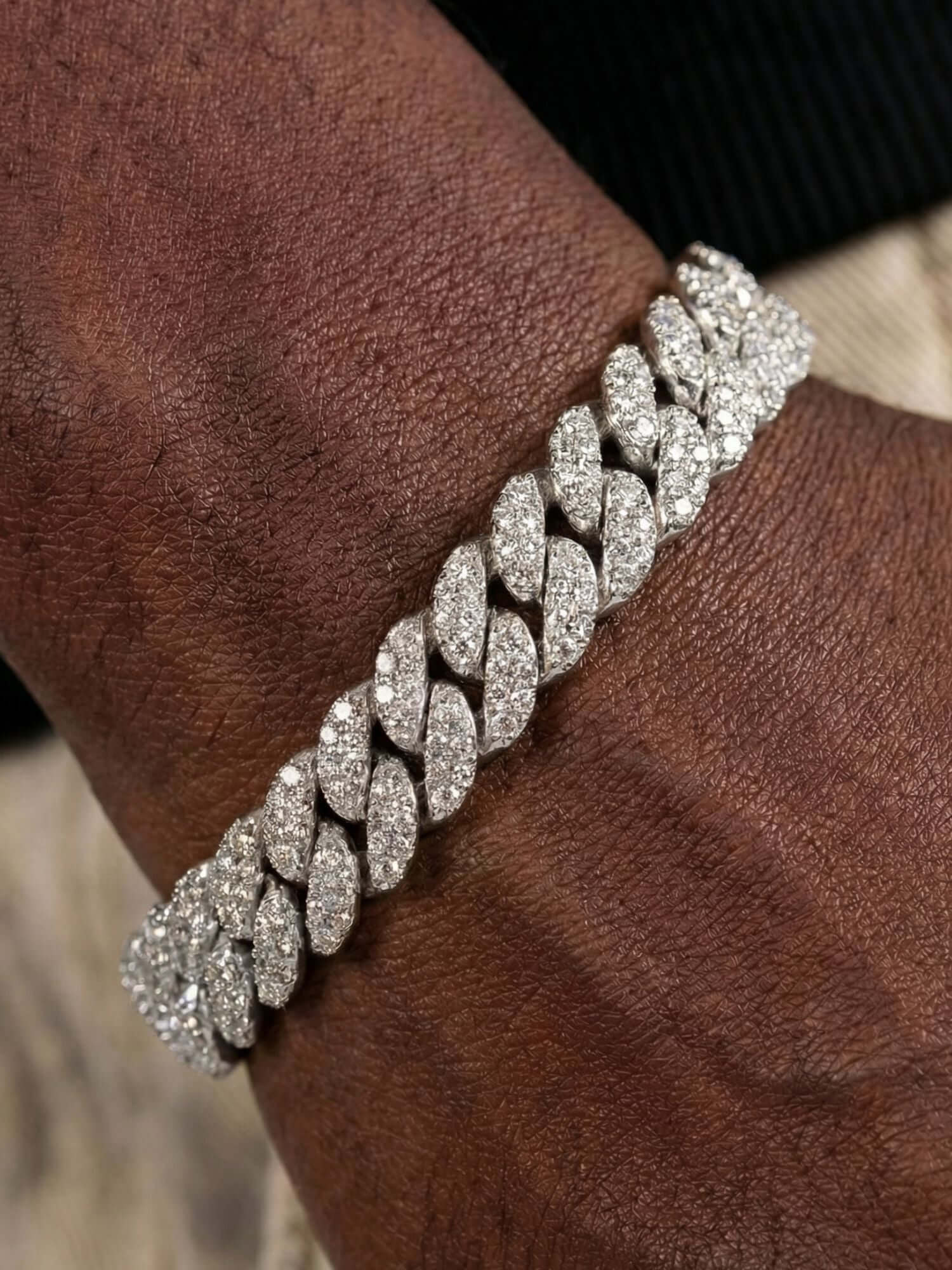 Cuban Bracelet Silver ICED OUT (6mm,8mm & 10mm) 925 sterling silver iced out Cuban link bracelet with VVS CZ stones for the wrist