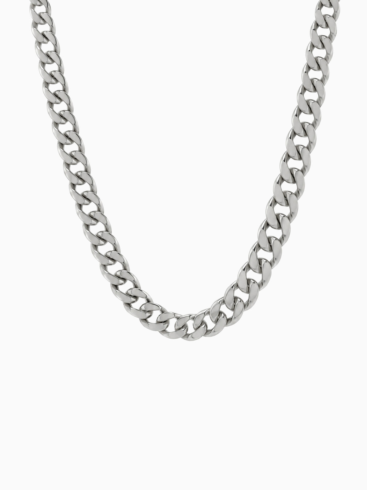Cuban Ketting 925 Sterling Zilver (6mm) van Carpe Ice van voren op een lichte achtergrond, met de platte gourmetschakel.