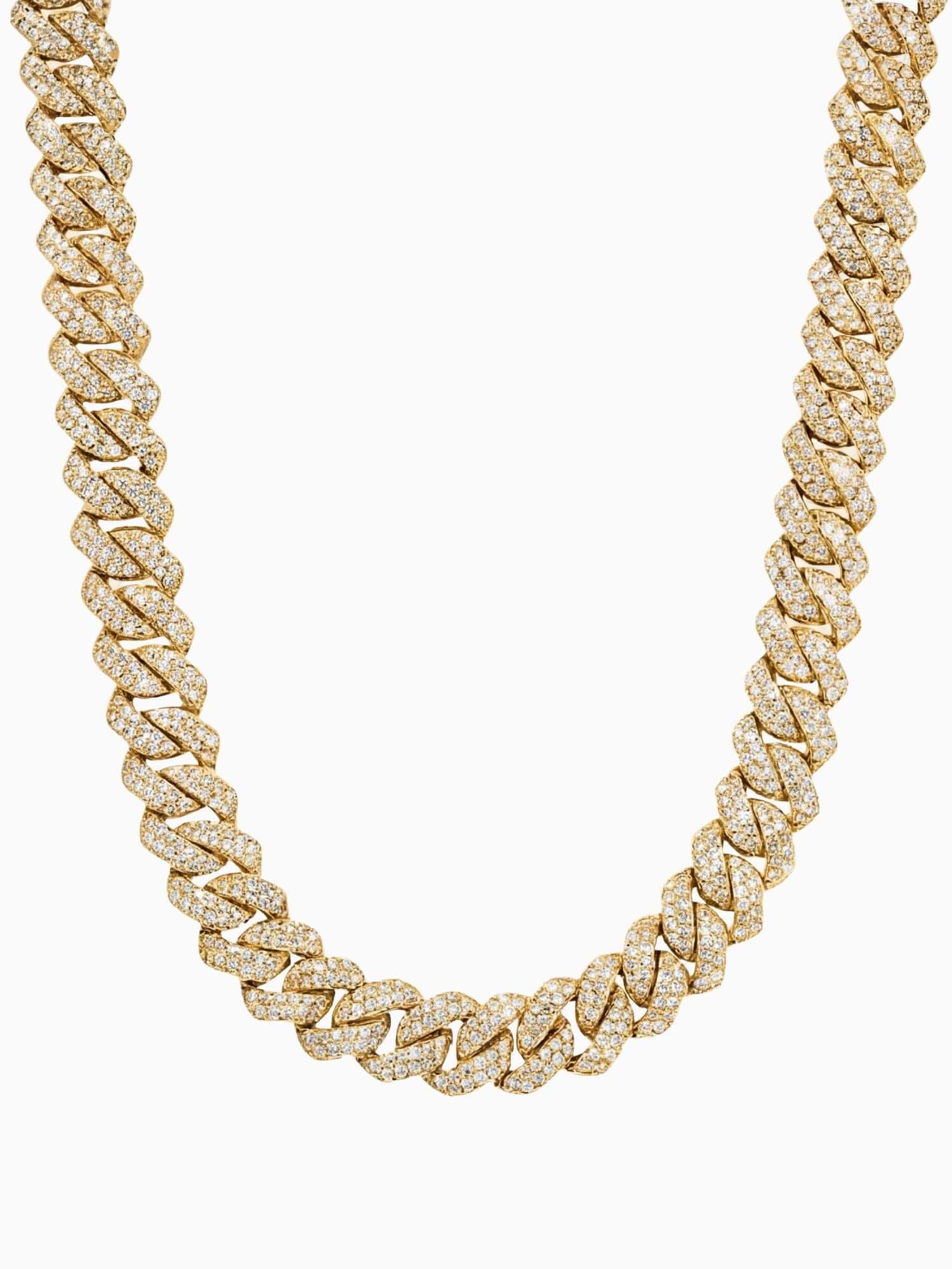 Cuban ketting goud ICED OUT met fonkelende VVS CZ stenen, verkrijgbaar in 6MM, 8MM en 10MM.