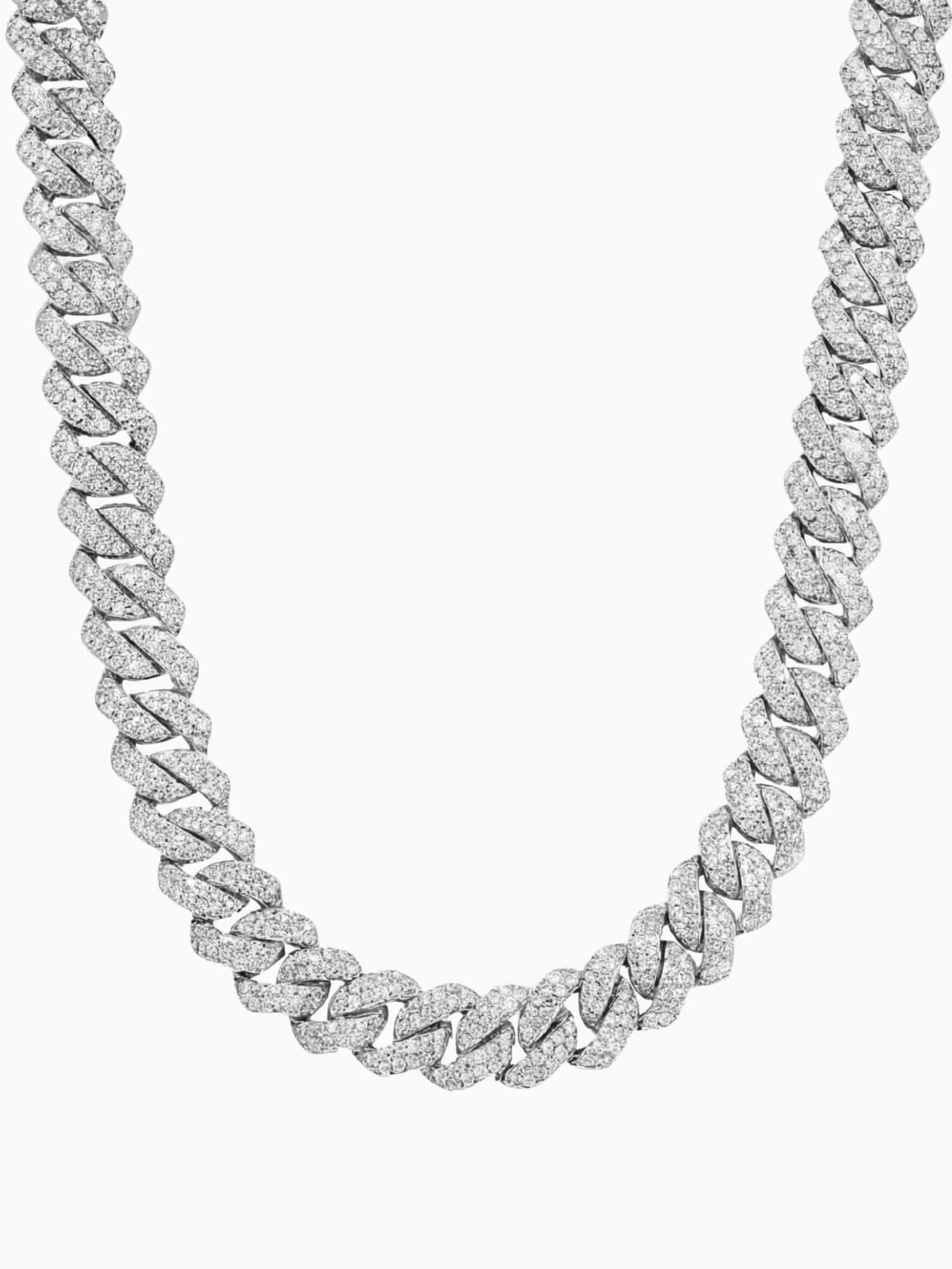 Cuban Ketting Zilver ICED OUT (6mm,8mm & 10mm) iced out Cuban link ketting zilver met VVS CZ stenen, maximale shine