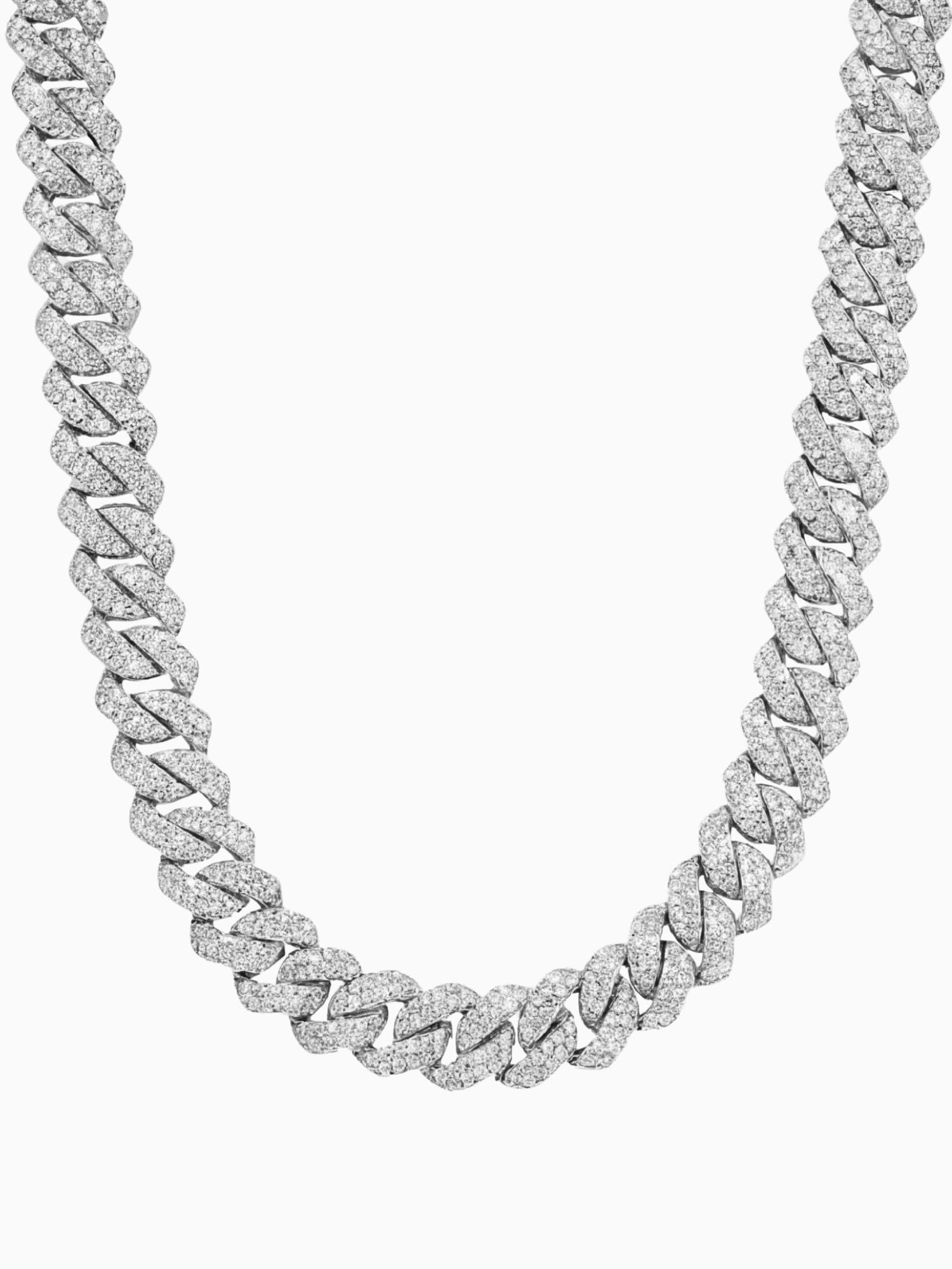Moissanite Cuban Link Ketting Zilver ICED OUT (10mm)
