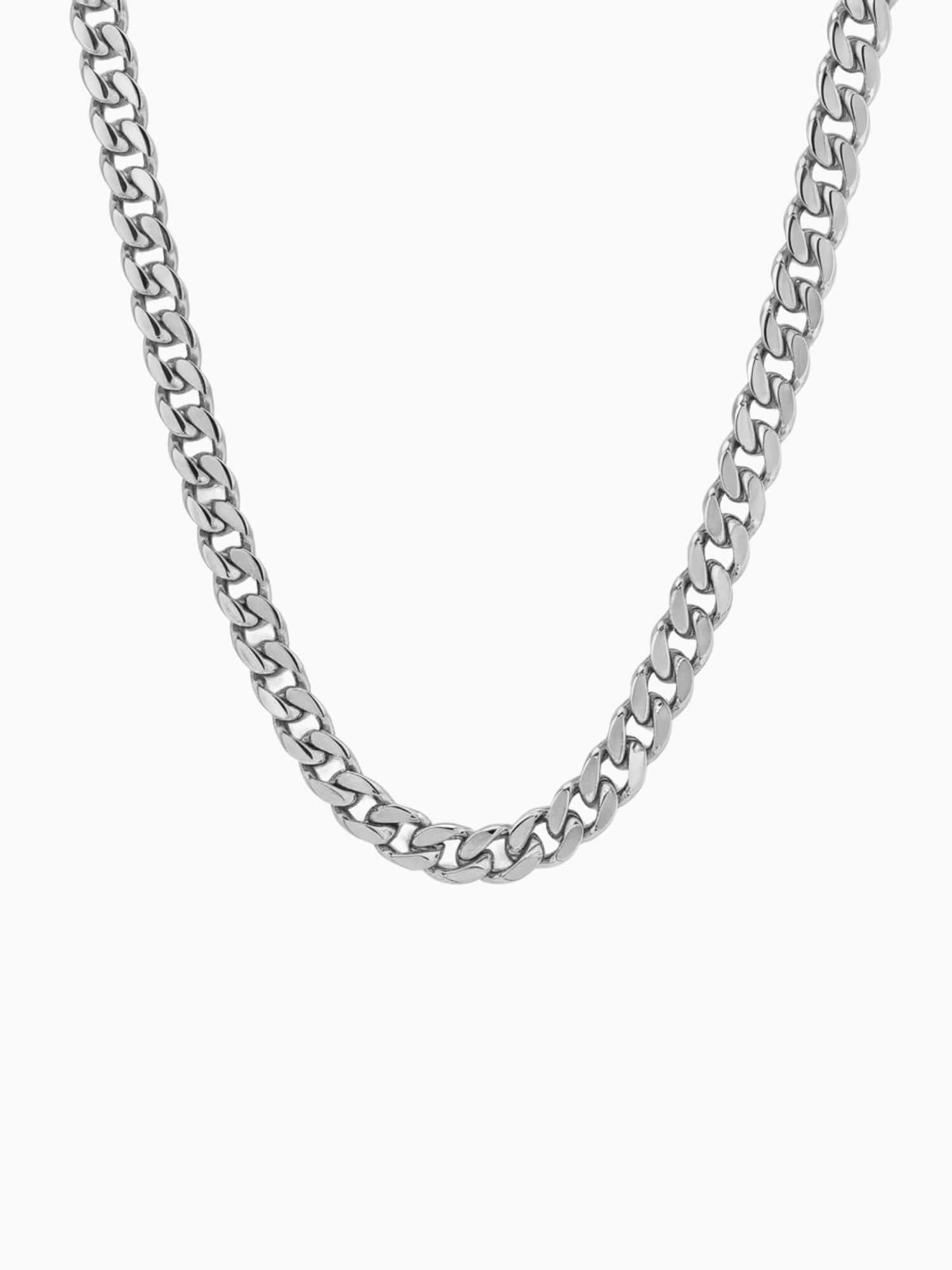 Silver stainless steel Cuban chain (3mm, 5mm & 7mm), silver stainless steel Cuban link chain with lobster clasp, Carpe Ice