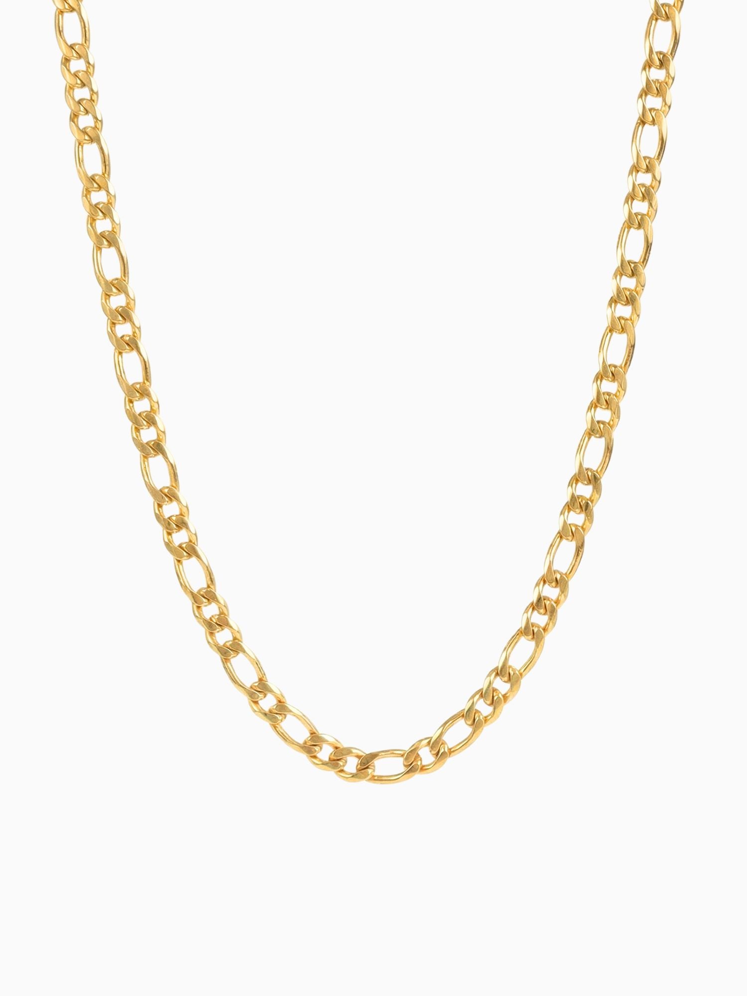 Figaro Ketting Goud RVS (3mm & 6mm) goudkleurige RVS figaro schakelketting met klassiek design en luxe uitstraling