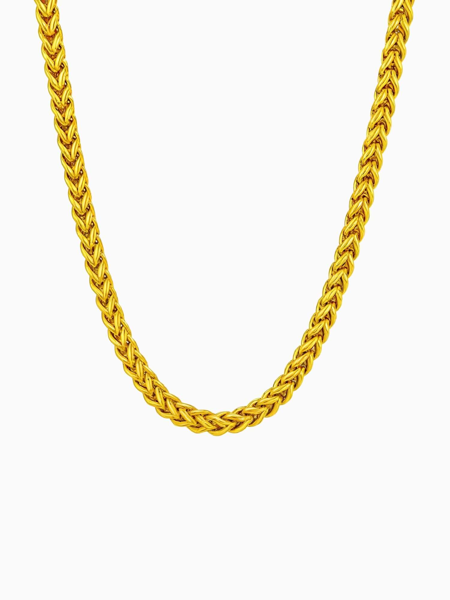 Franco Ketting Goud Vossenstaart RVS (3mm) - gouden vossenstaart schakelketting 3mm van roestvrij staal