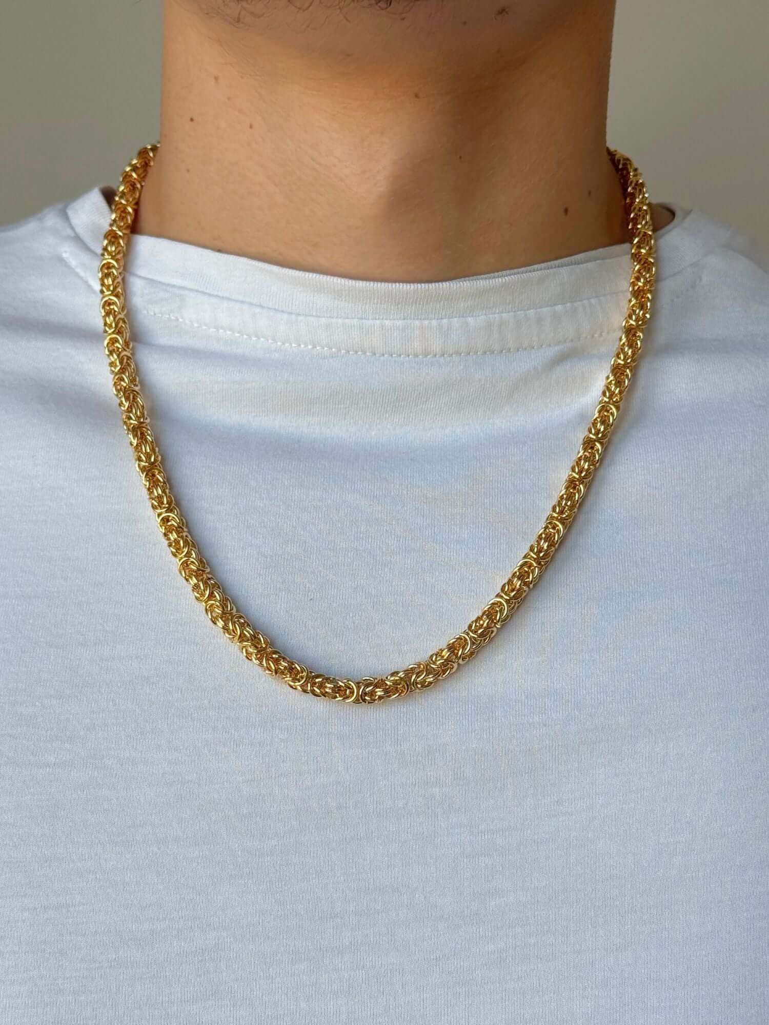 Gouden Byzantijnse Konings Ketting 6MM