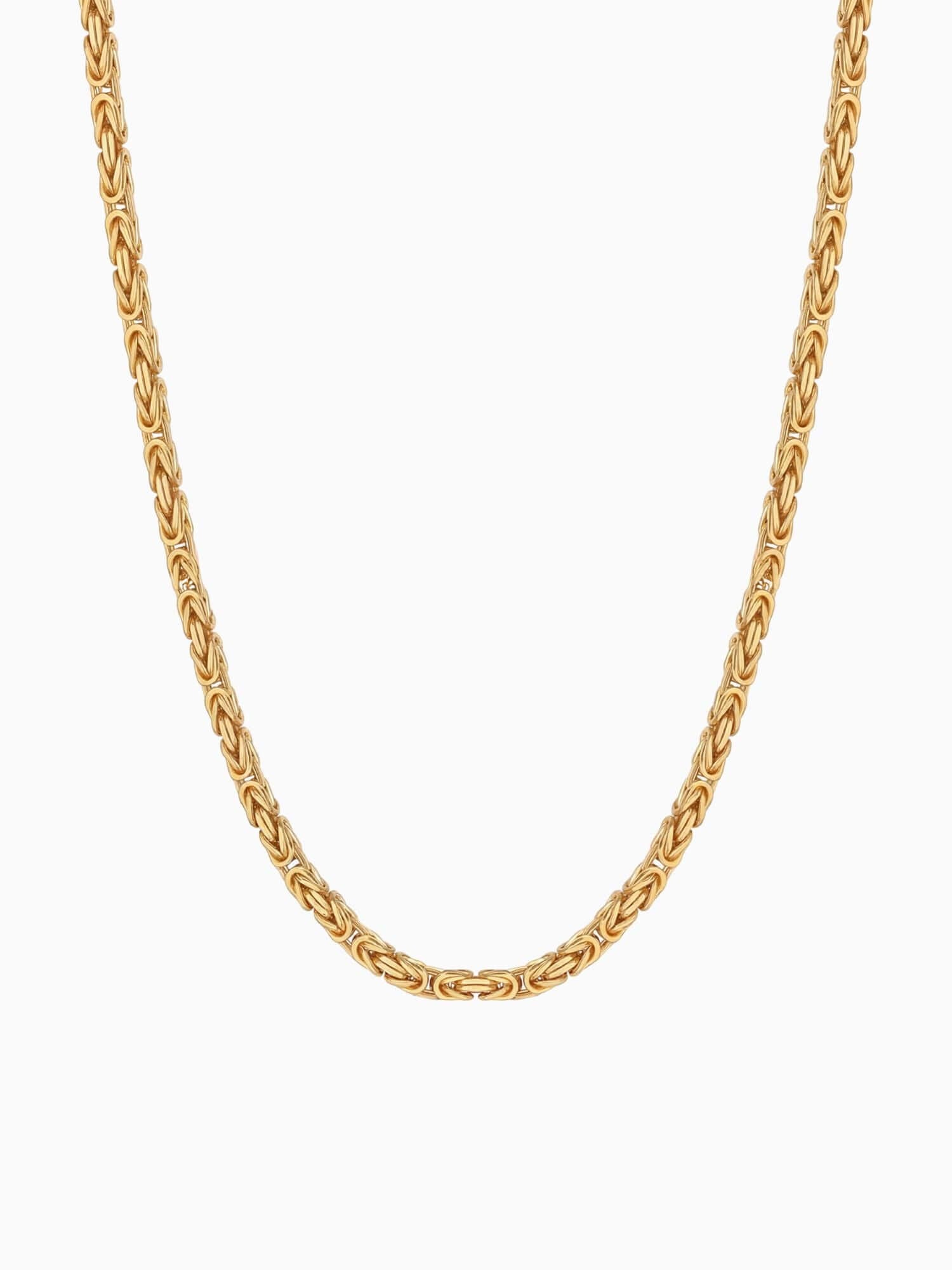 King's chain necklace 18K gold plated (2.5mm) king link necklace of 925 sterling silver with 18K gold plated