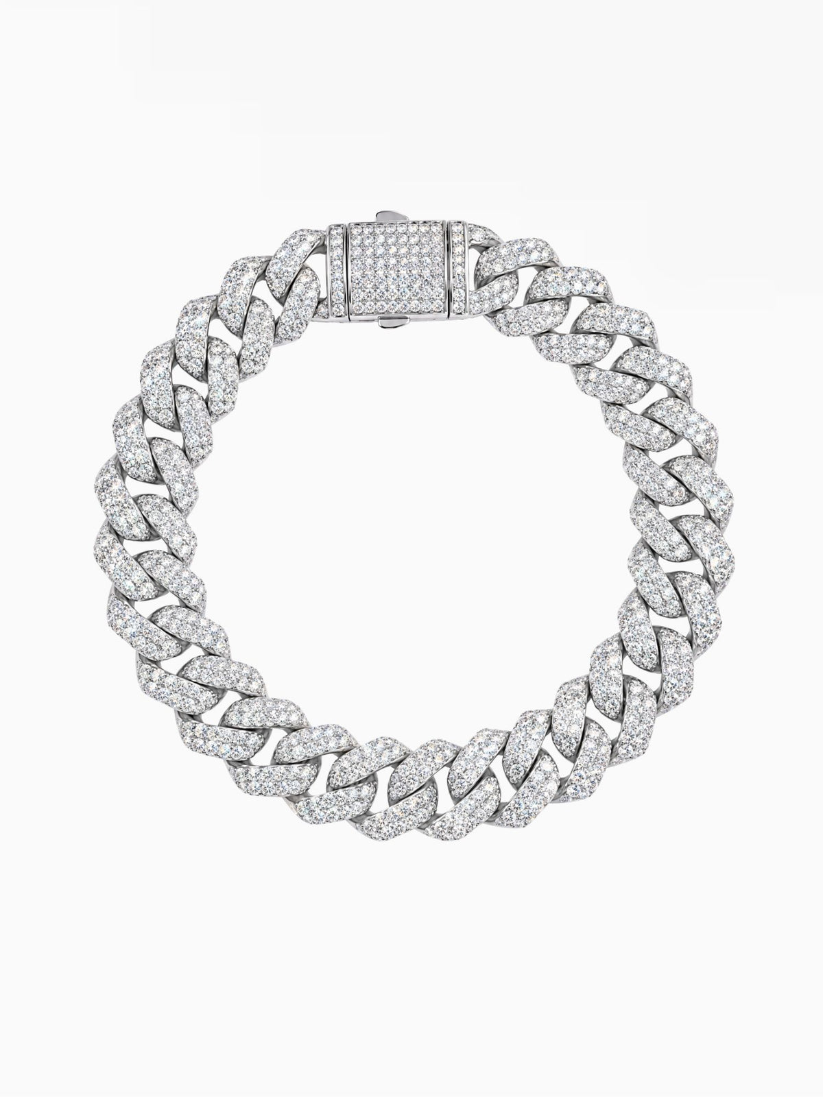 Moissanite Cuban Link Armband 925 Zilver Iced Out 12mm met VVS D moissanite en box clasp van Carpe Ice
