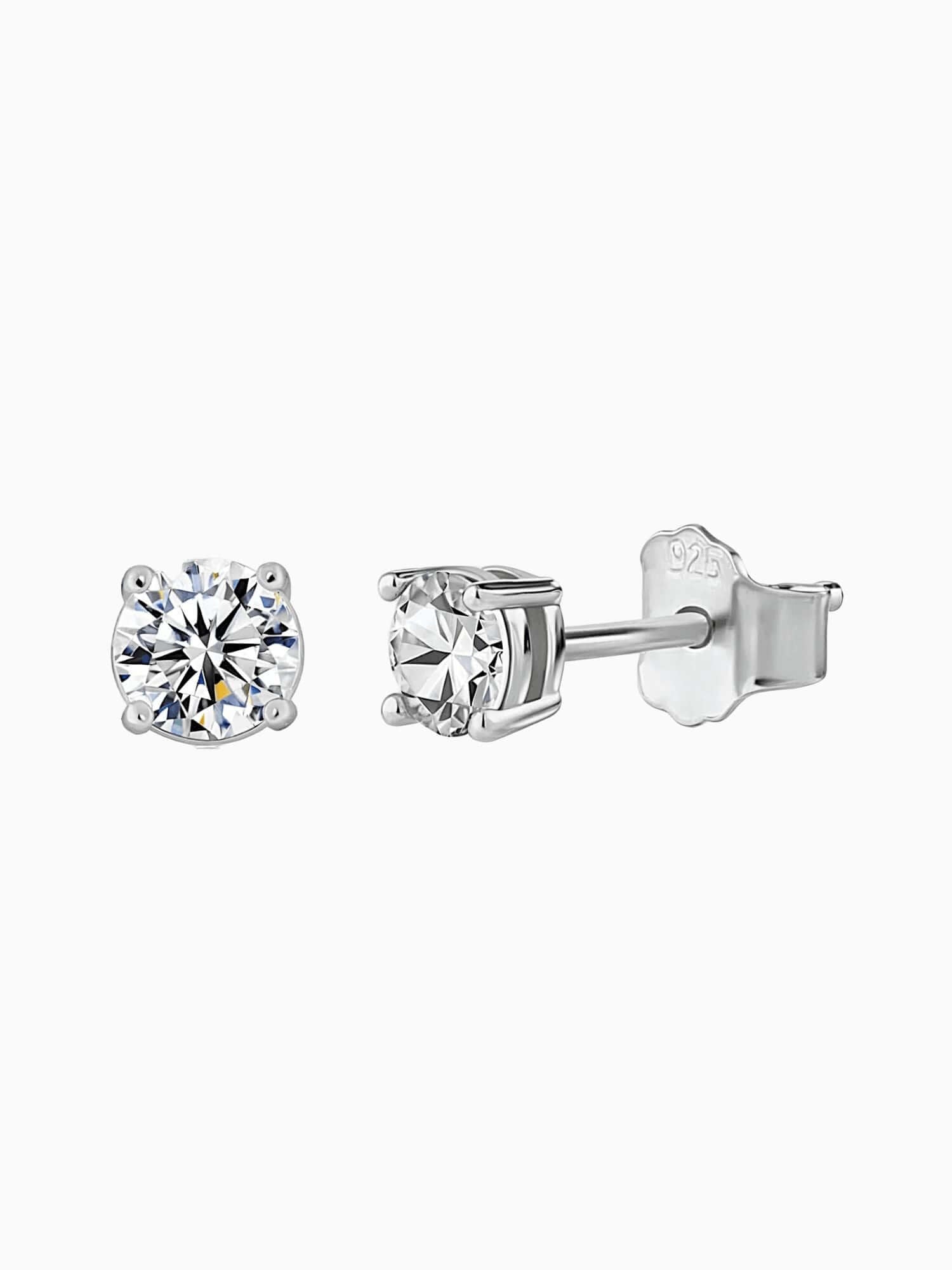 Moissanite Oorbellen Studs 925 Sterling Zilver 5MM witgoud plating VVS D 5mm studs oorbellen met diamantachtige schittering