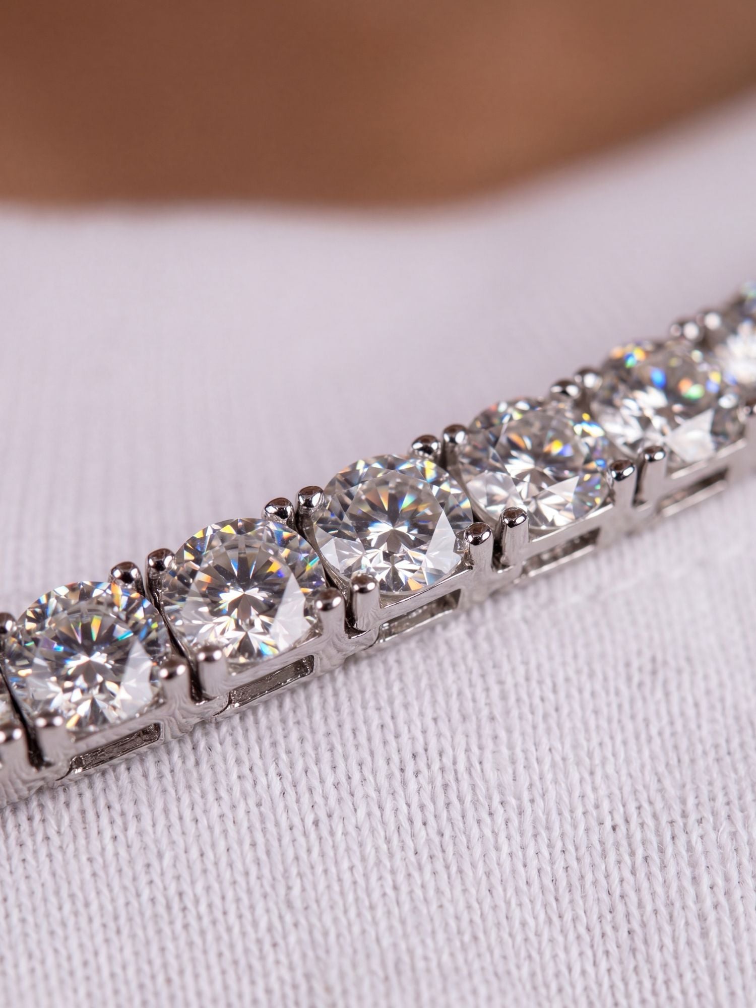Moissanite Tennis Ketting (5mm) 925 Zilver