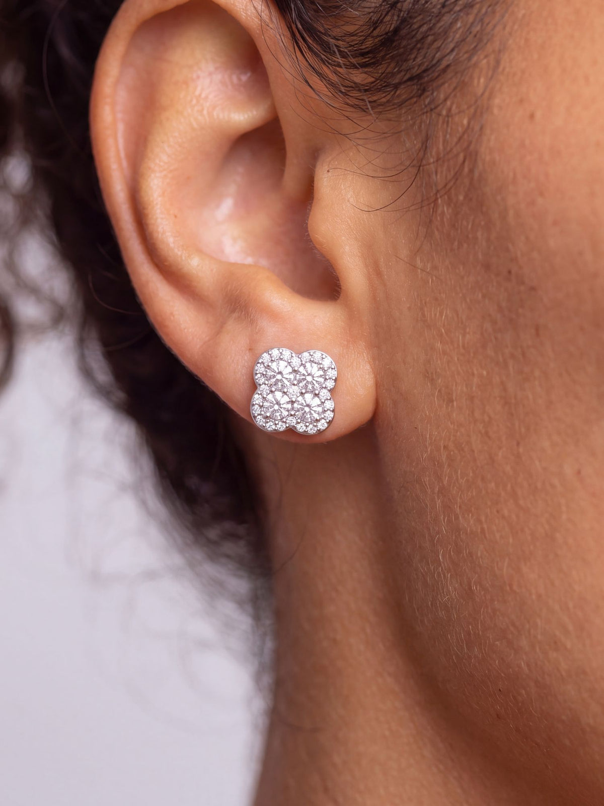 Klaver Oorknopjes Moissanite 925 Sterling Zilver