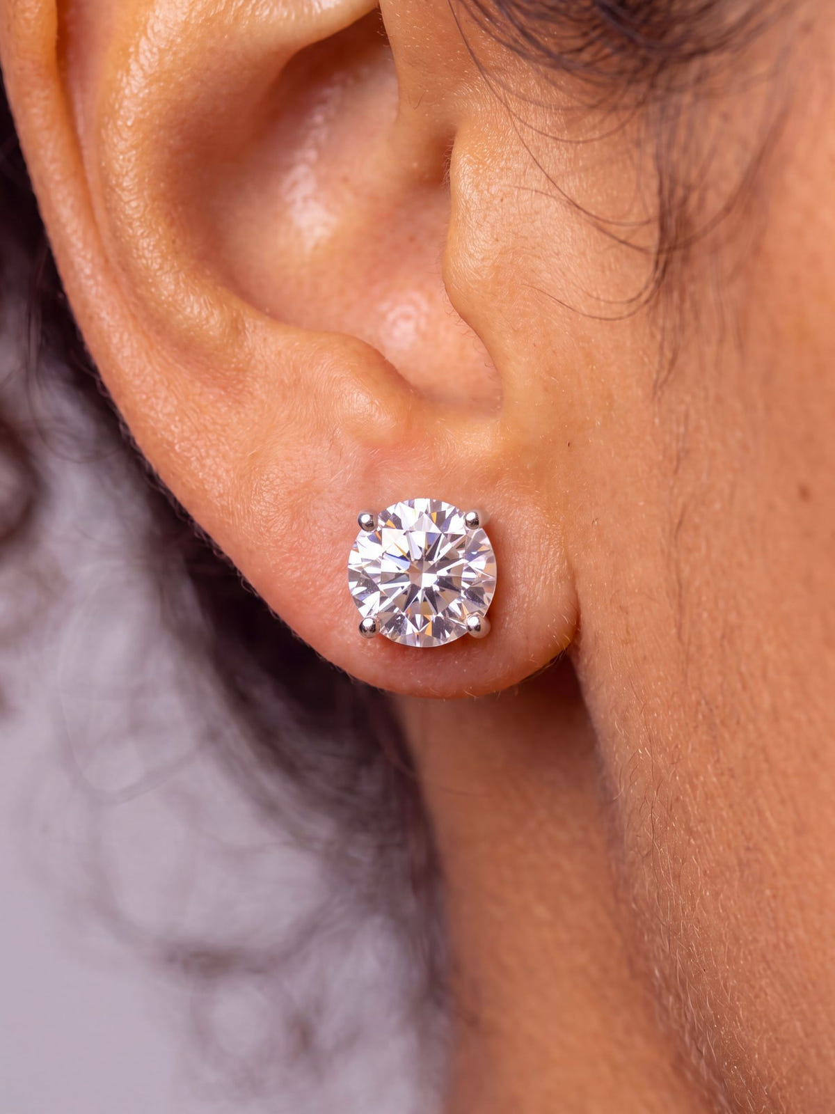 Moissanite Oorknopjes 5mm 925 Sterling Zilver
