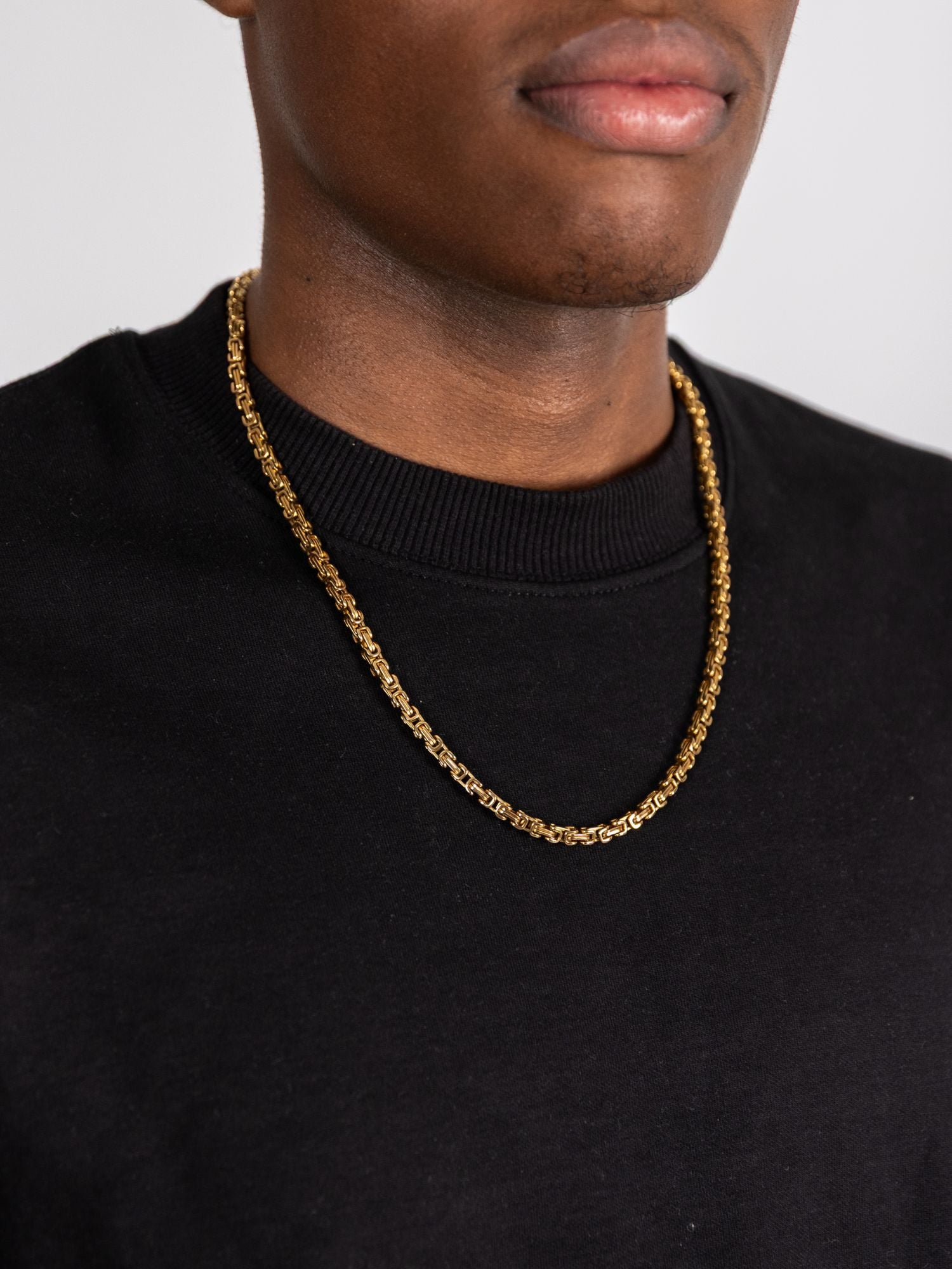 Gouden Konings Schakel Ketting 3MM - 5MM