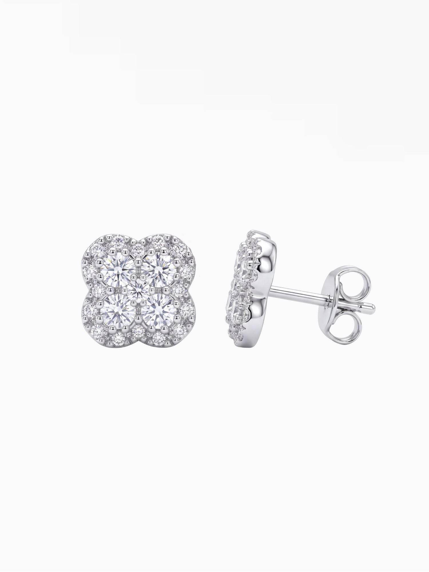 Klaver Oorknopjes Moissanite 925 Sterling Zilver