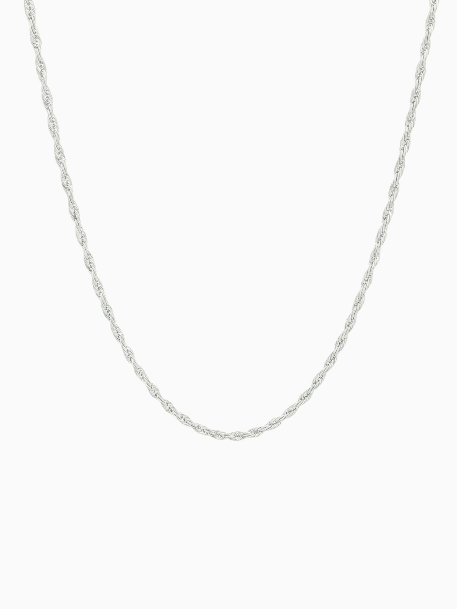Rope Ketting 925 Sterling Zilver 2MM met klassieke rope-structuur en luxe uitstraling.