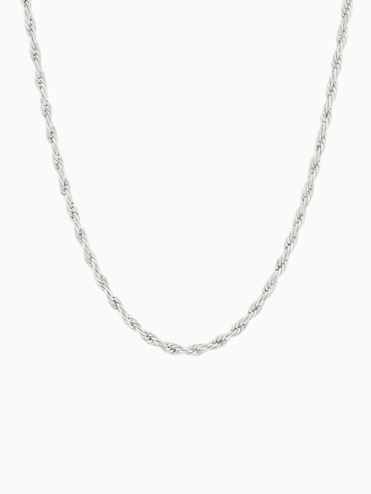 Rope Ketting 925 Sterling Zilver 3MM met luxe glans en tijdloos design, gemaakt van 925 sterling zilver.