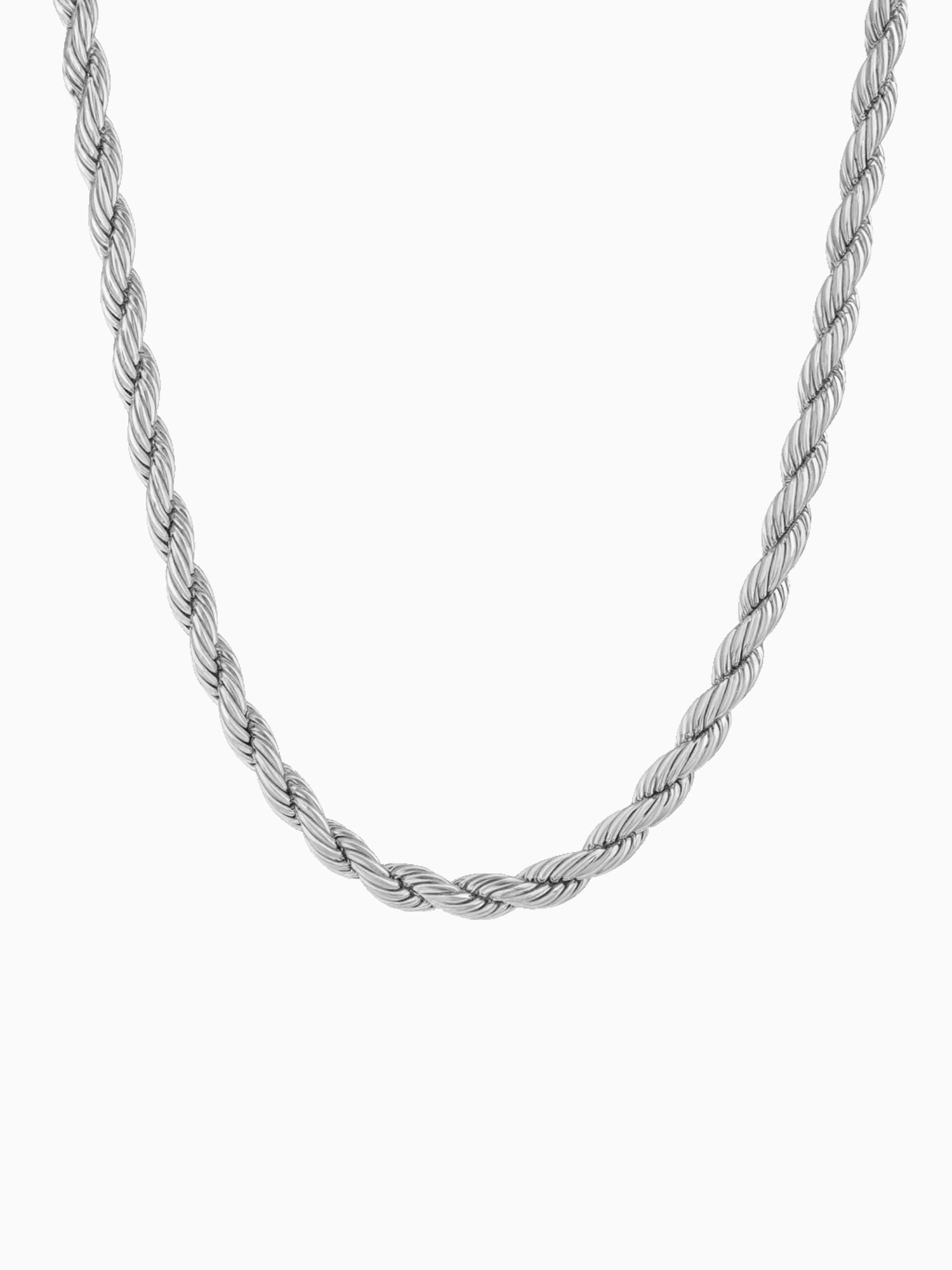 Rope Ketting Zilver RVS (2mm / 3mm) rope chain ketting van roestvrij staal met gedraaide schakels en zilveren glans