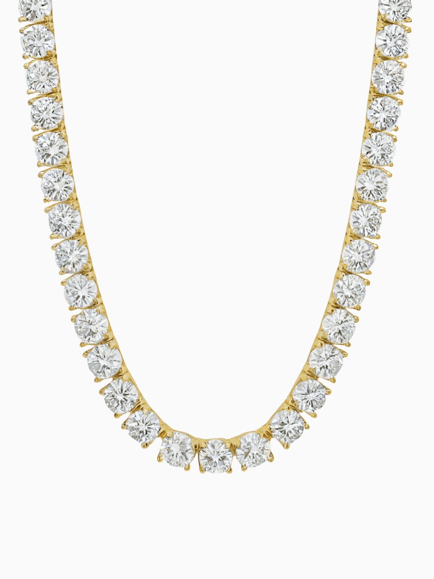 Tennis Ketting Goud (3mm & 5mm) met VVS CZ stenen, gold PVD RVS tennisketting met box clasp en luxe uitstraling