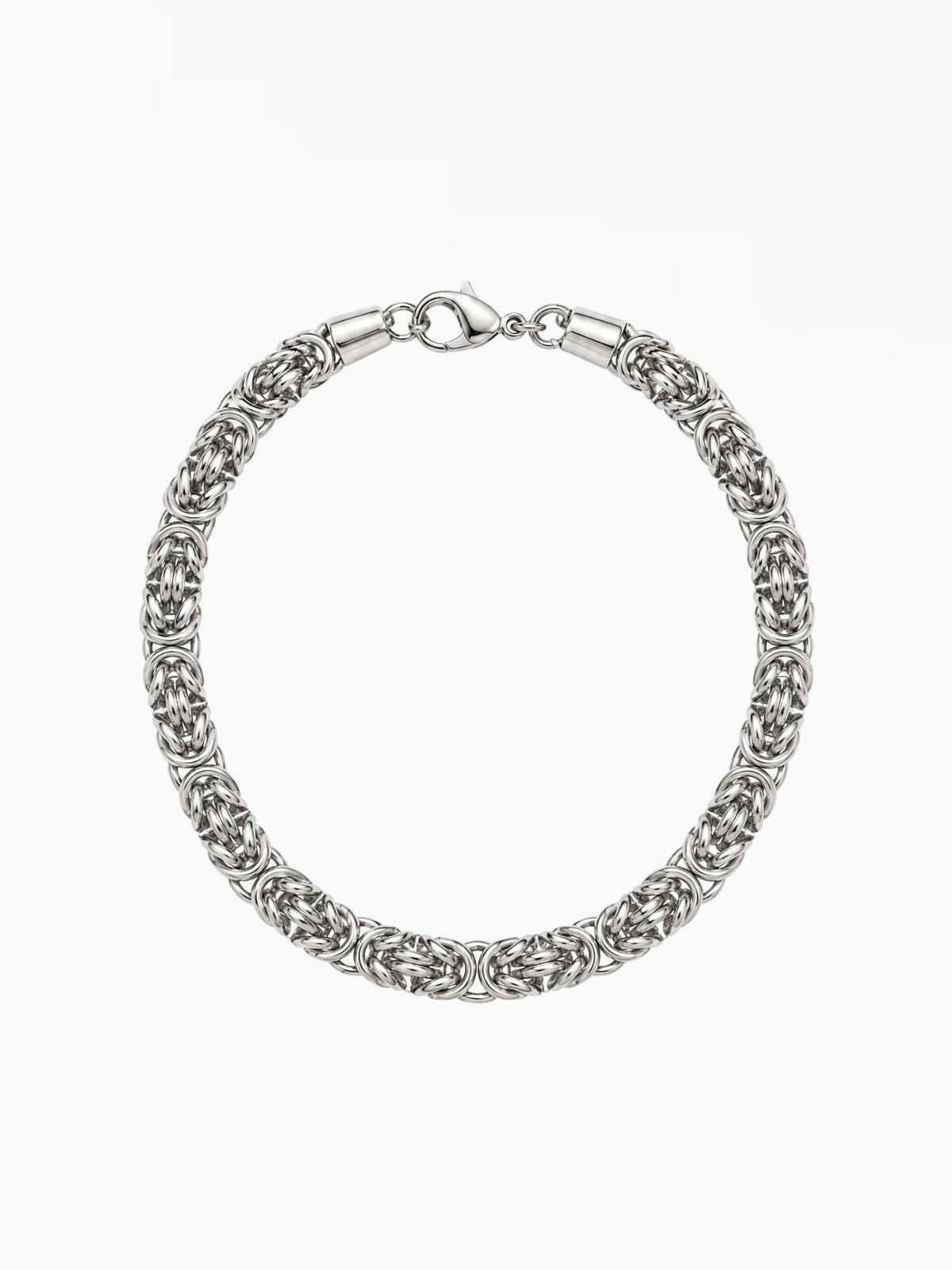 Zilveren Byzantijnse Konings Armband RVS 6mm met gevlochten schakels en karabijnsluiting van Carpe Ice