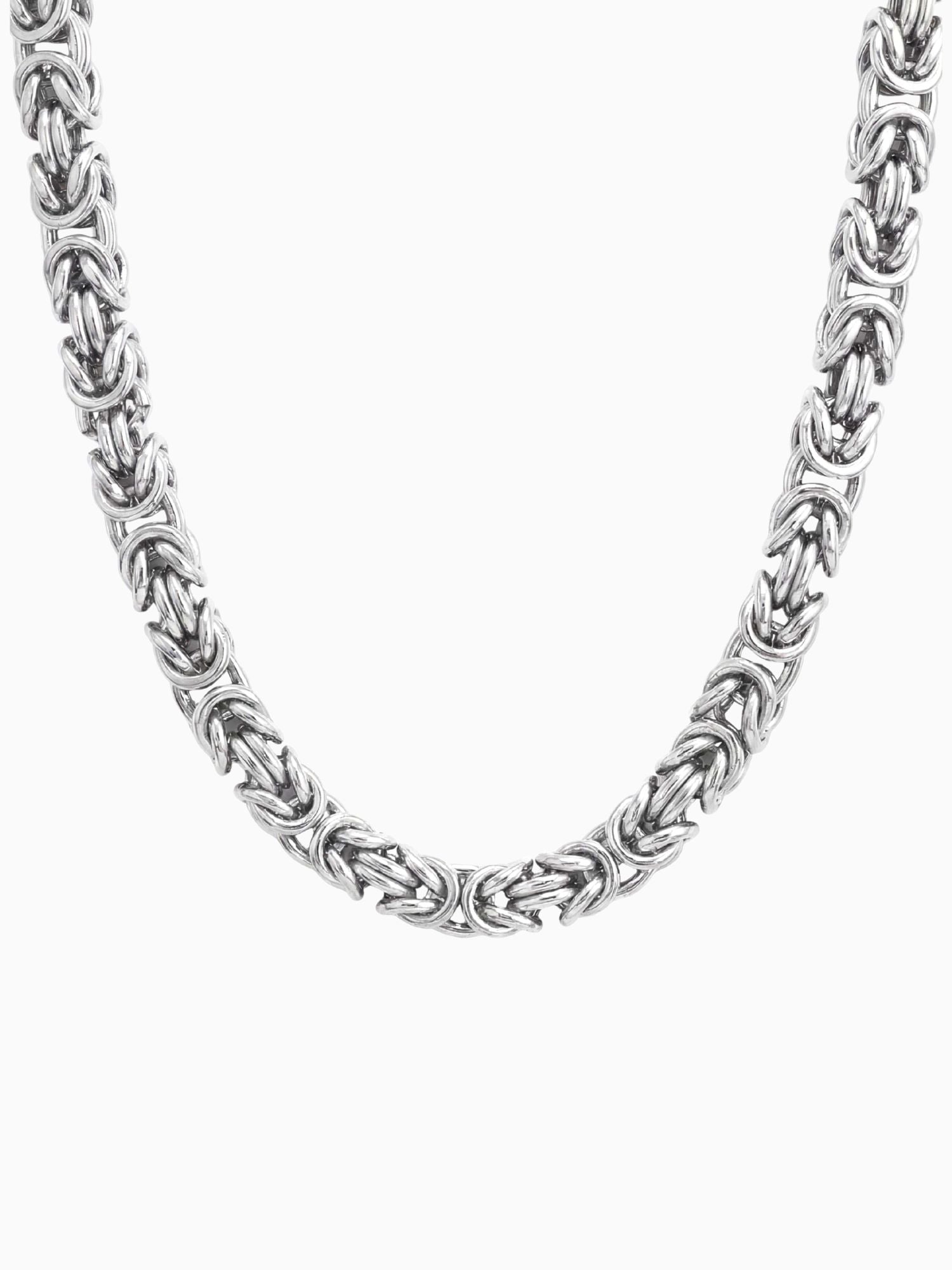 Zilveren Byzantijnse Konings Ketting RVS (6mm)