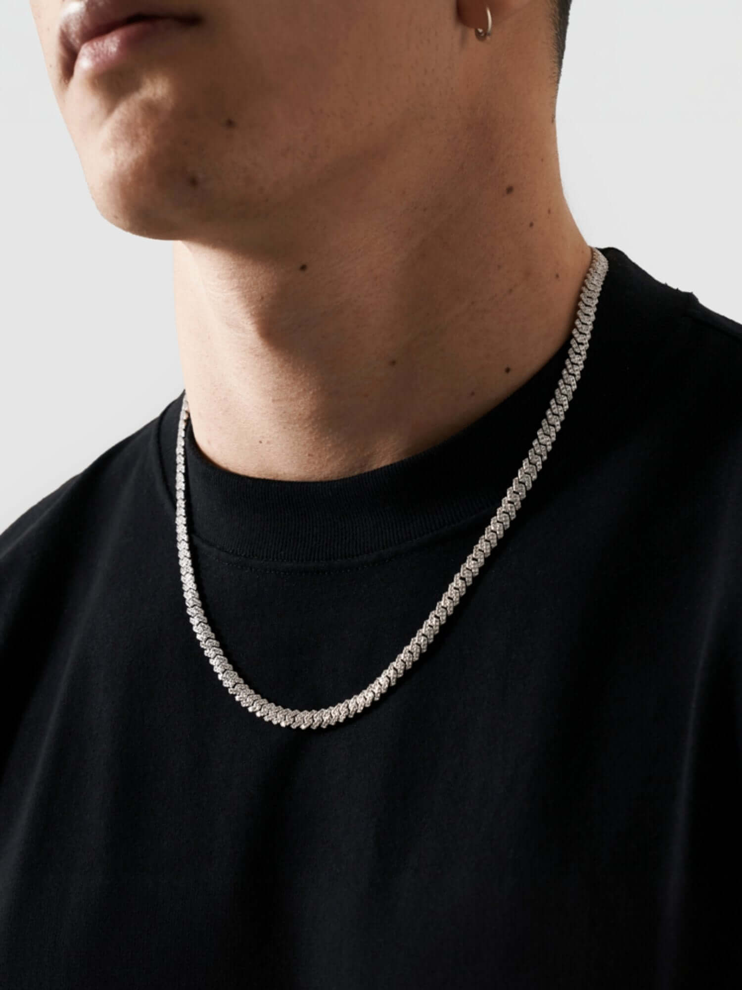 Cuban link ketting zilver ICE OUT 6MM voor een luxe uitstraling, perfect voor elke gelegenheid.