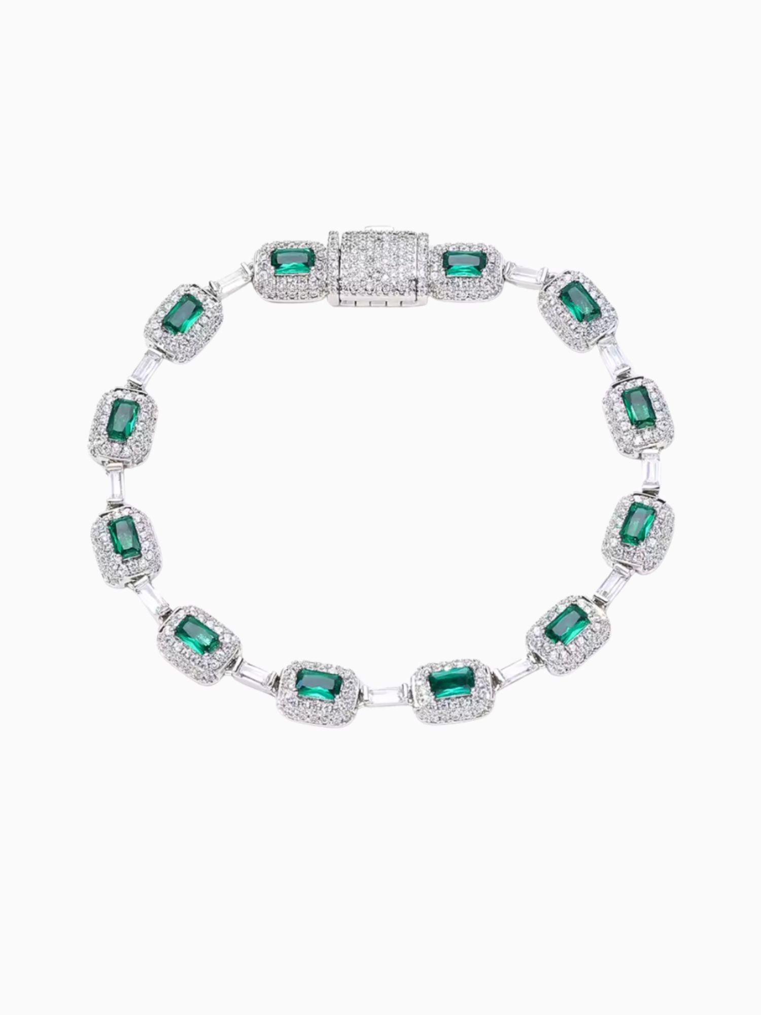 Emerald armband ICED OUT 7MM met sprankelende VVS CZ stenen voor luxe en stijl.