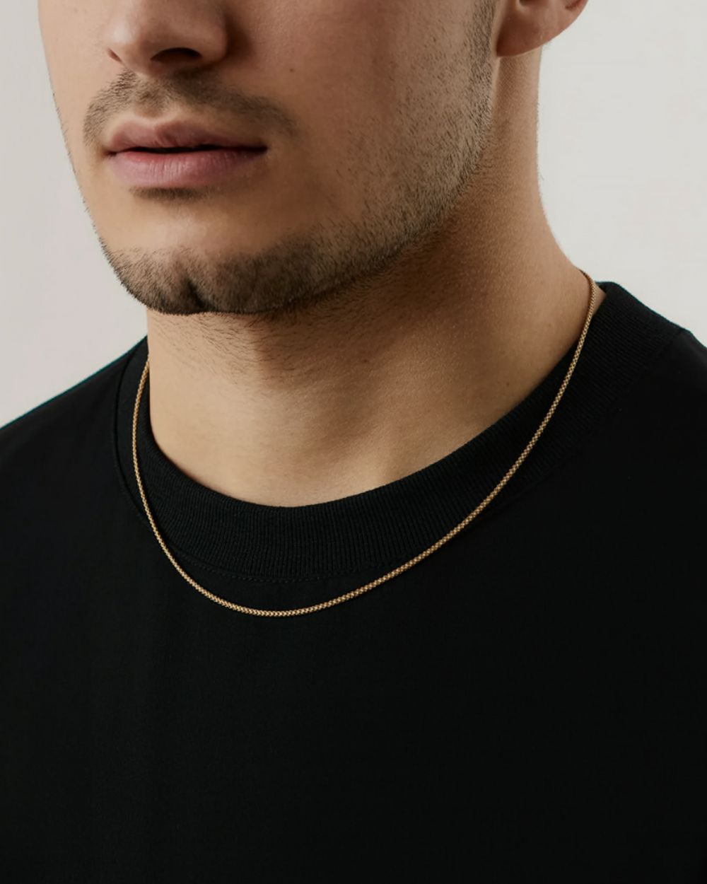 gouden box ketting zijkant