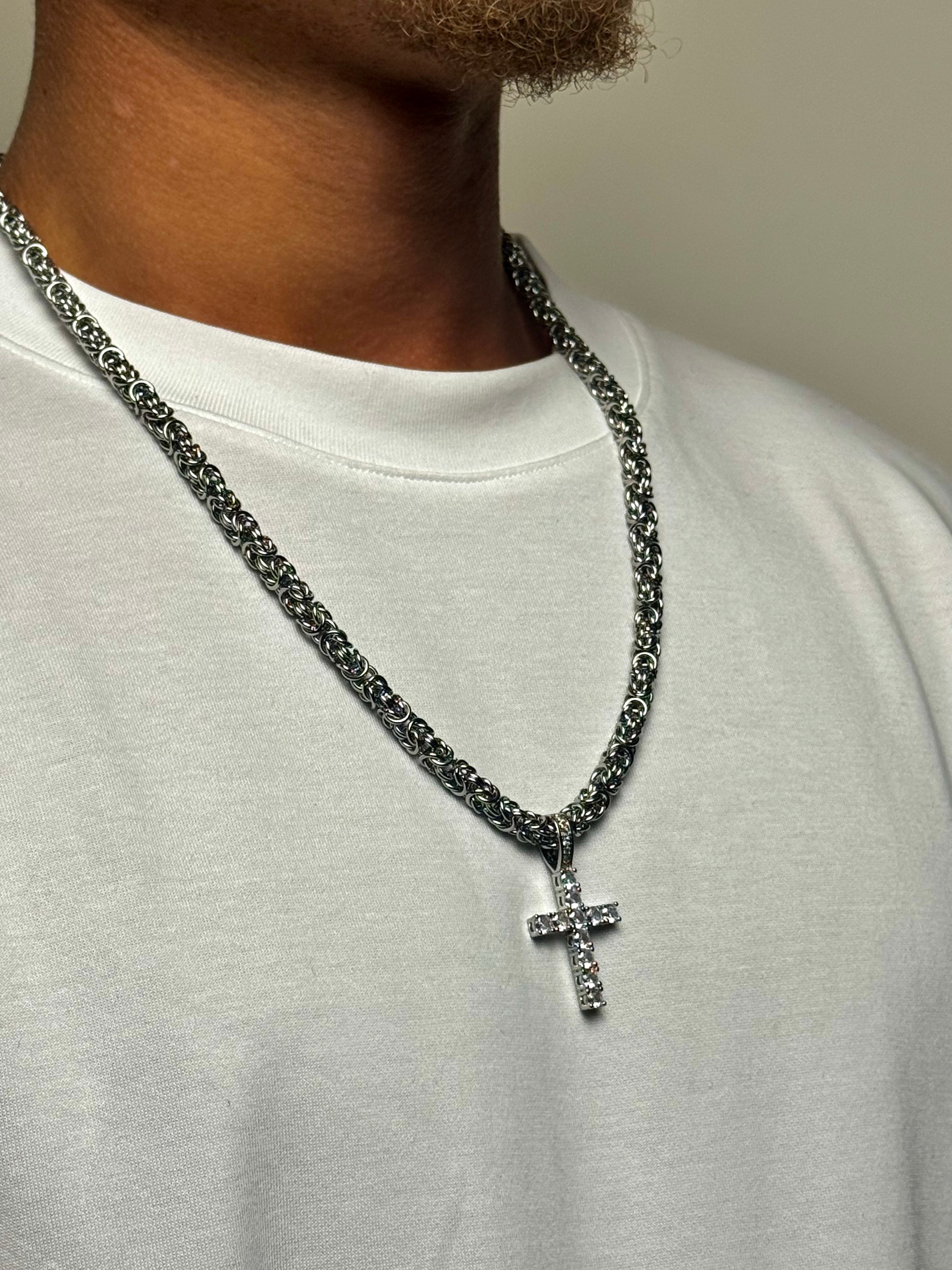 Zilveren Kruis Anhänger ICED OUT