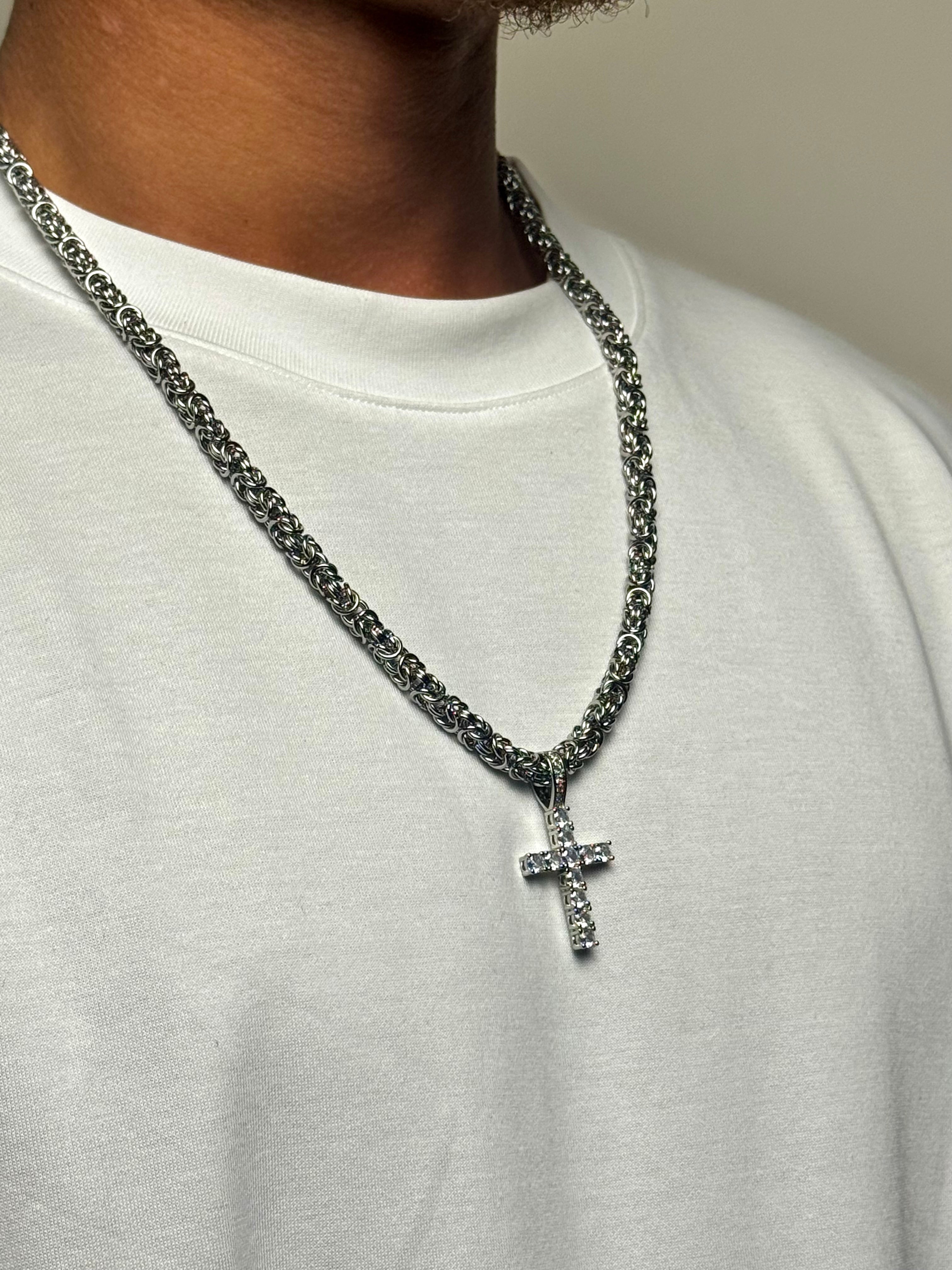 Zilveren Kruis Anhänger ICED OUT