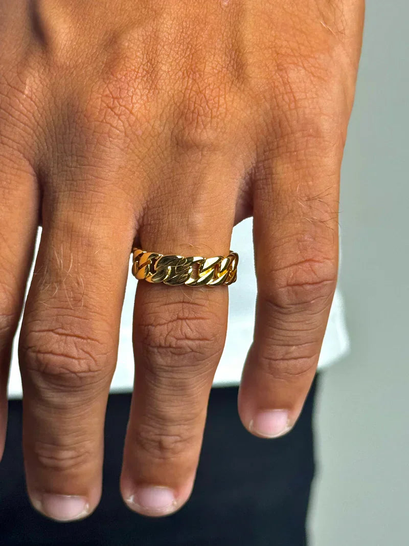 Mooie gouden ring van de Cuban collectie voor Black Friday deals