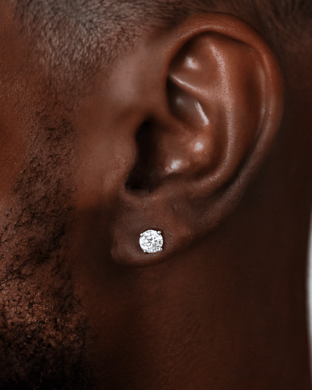 MOISSANITE DIAMOND STUDS 5MM WITGOUD - Carpeice
