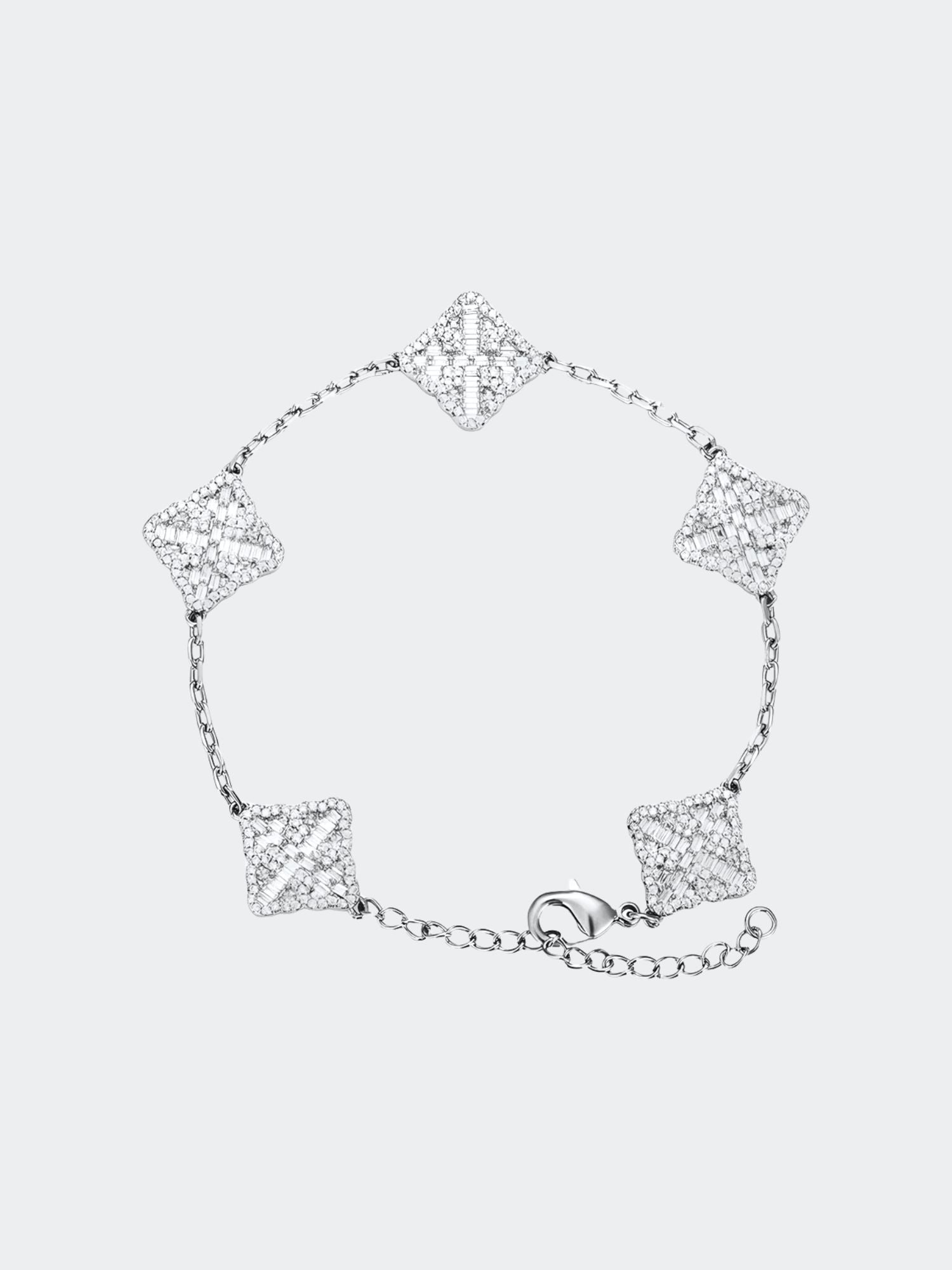 ICED OUT KLEEBLATT ANHÄNGER SILBER