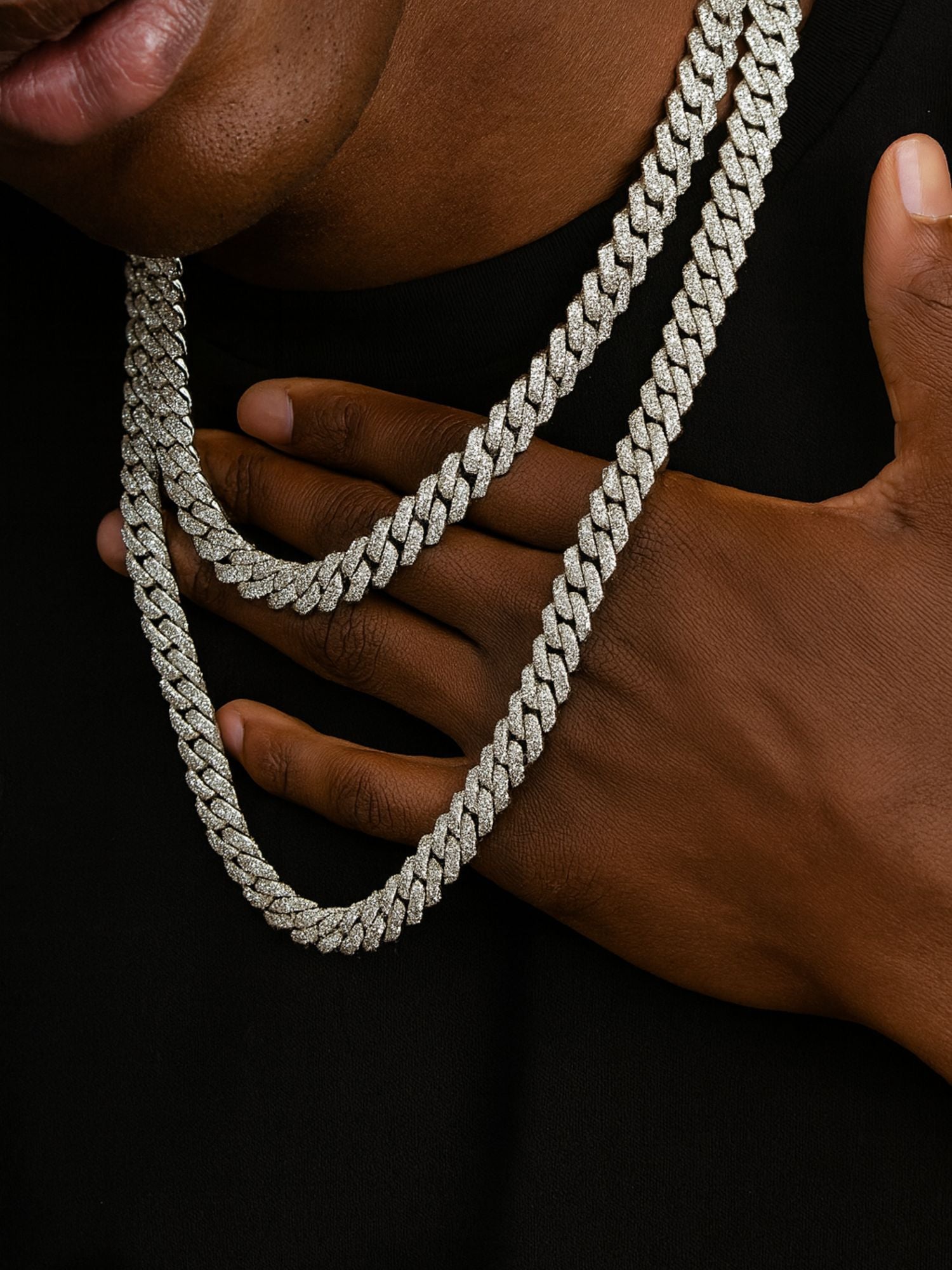 Silver ICED OUT Luxury Cuban Link Necklace 6MM-10MM