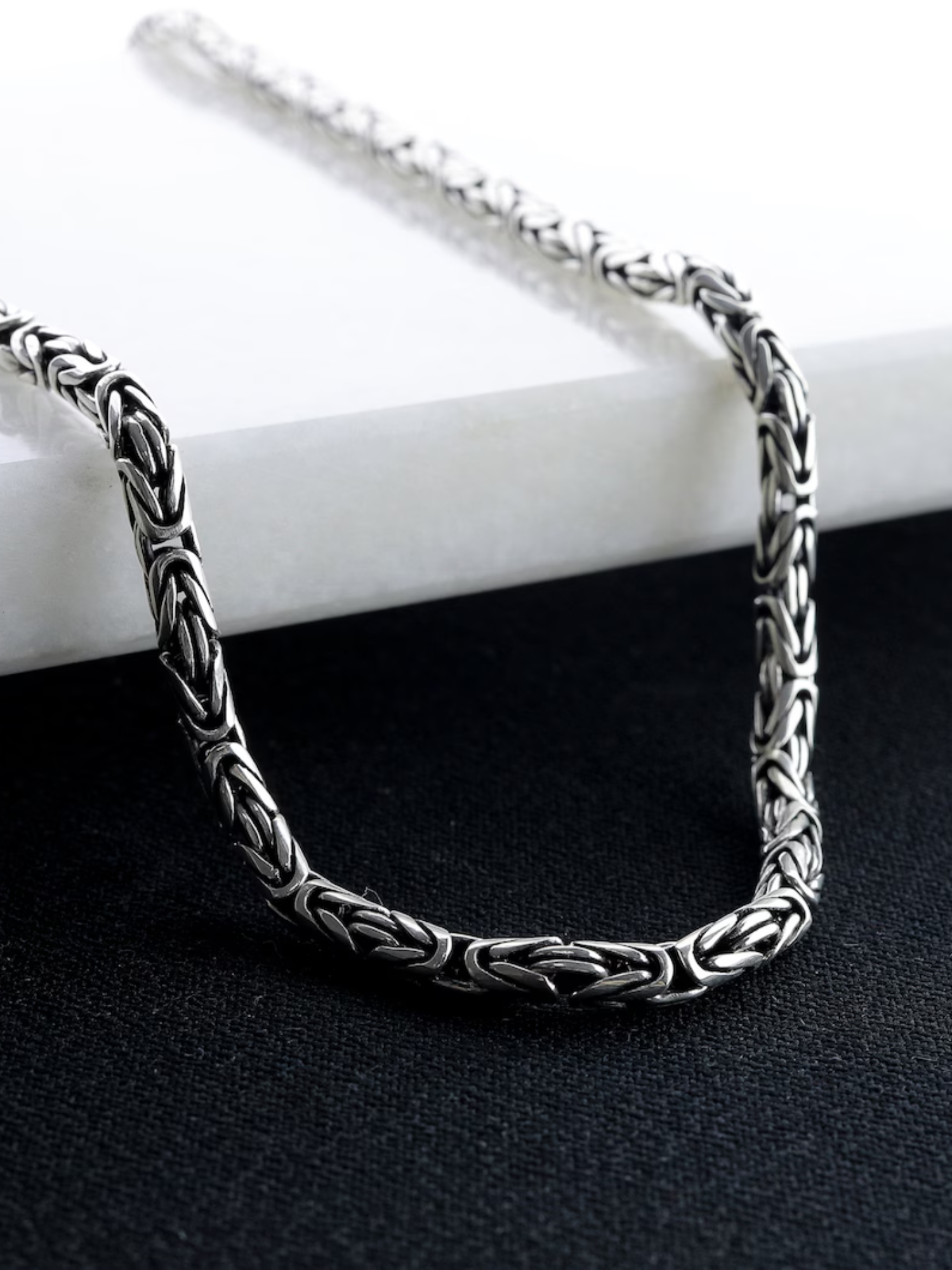 Luxe Byzantijnse 990 Sterling Zilver Ketting 4mm