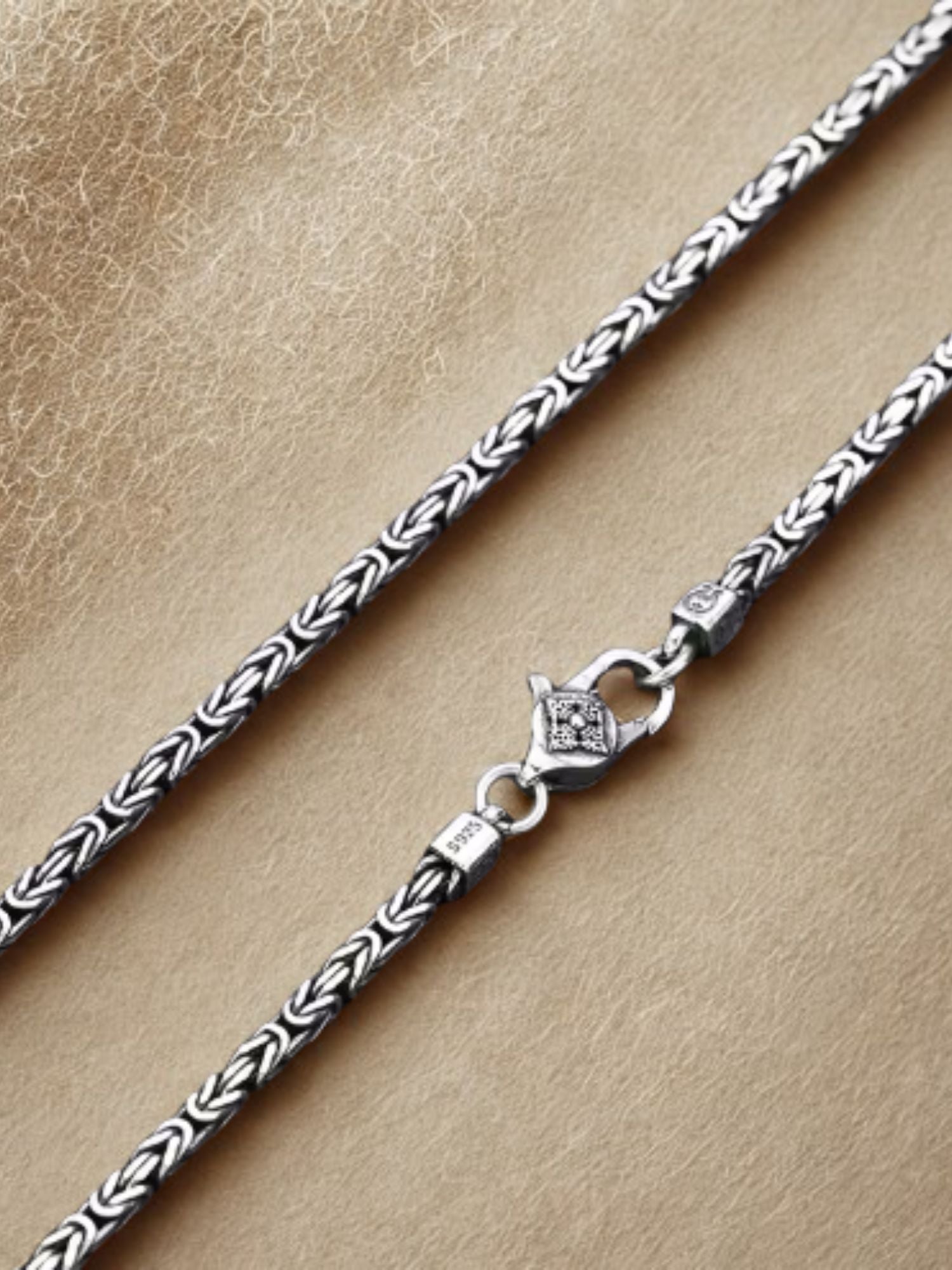 Luxe Byzantijnse 990 Sterling Zilver Ketting 4mm